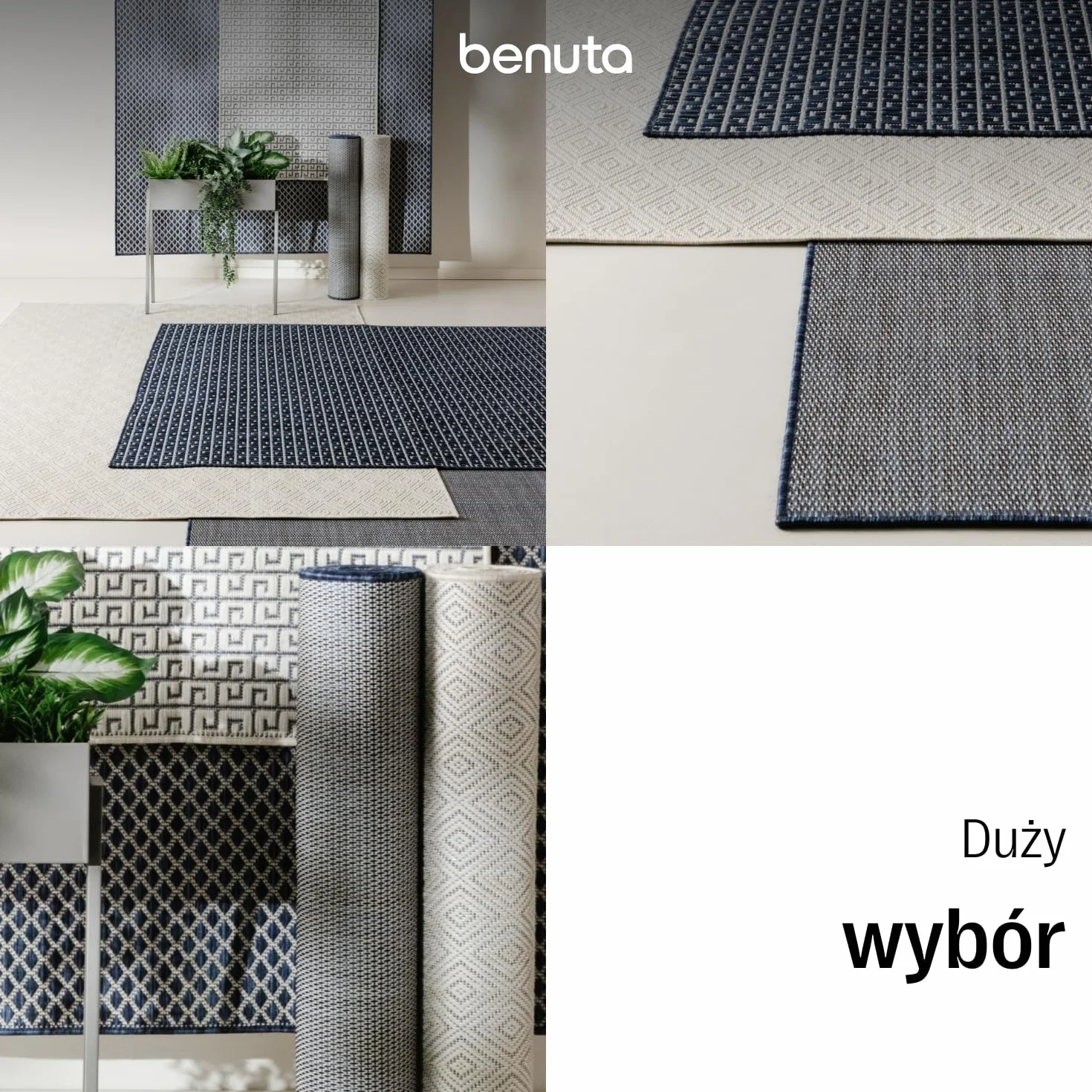 benuta Basic Dywan In & Outdoor Lou - Biały 160x230 cm - Wodoodporny UV - Wielofunkcyjny balkon, taras, ogród - Kuchnia, salon - Trwały łatwy