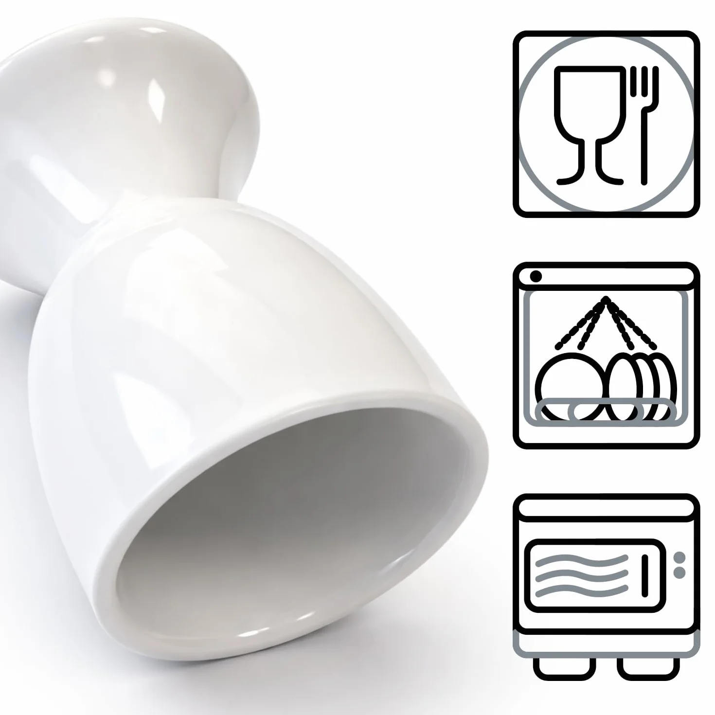 com-four® 6x Podstawki na Jajka z Ceramiki, biale uchwyty do stolu lub kuchni, do zmywarki i mikrofalówki, klasyczny zestaw (6 sztuk - Klasyczne)