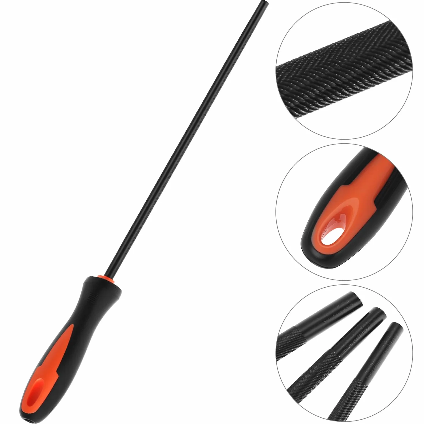 QWORK® Ostrzałka do pił łańcuchowych, 4,0 mm, 4,8 mm, 5,5 mm, ostrzałka łańcuchowa ze stali węglowej, okrągłe pilniki do konserwacji łańcucha piły łańcuchowej, 3 szt