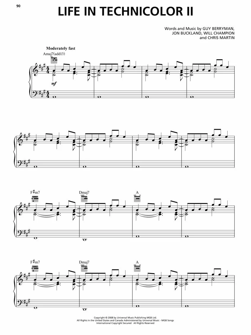Coldplay Sheet Music Collection: Piano-Vocal-Guitar