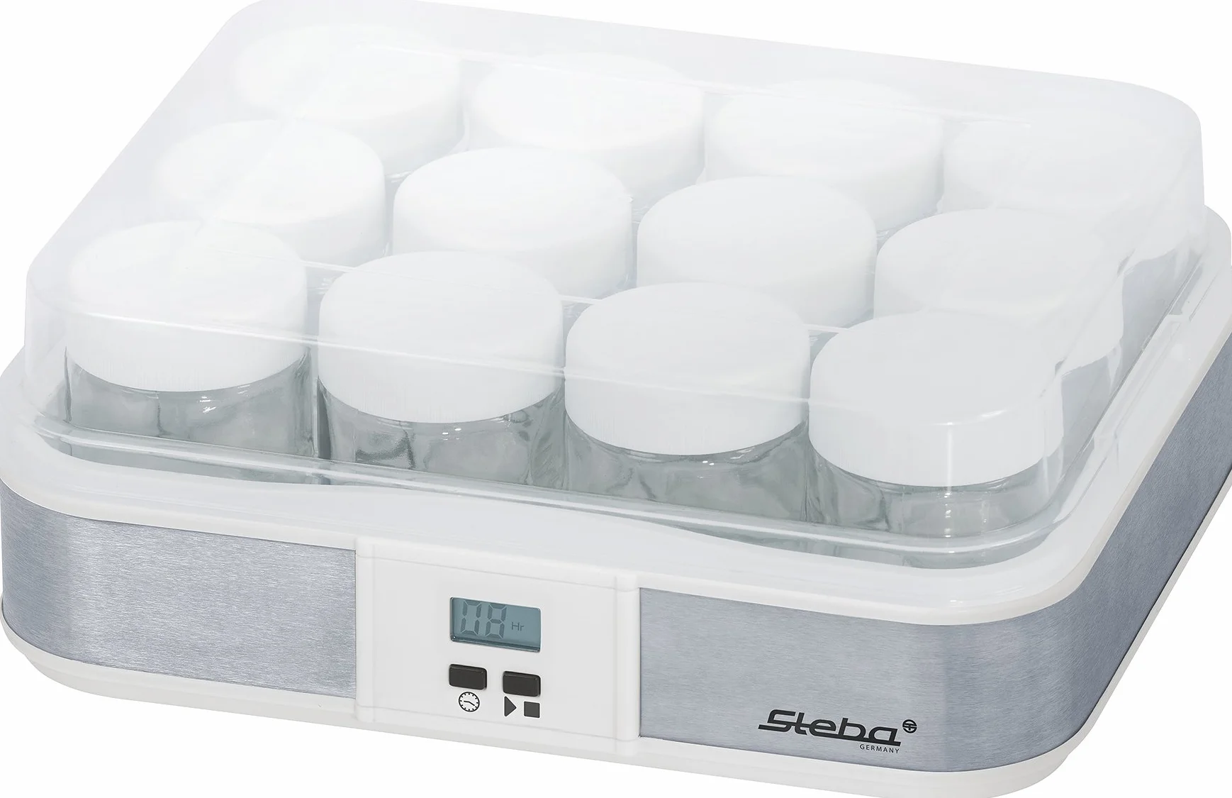 Steba JM 2 urządzenie do wyrobu jogurtów 12 szklanek 2,5 l LCD timer
