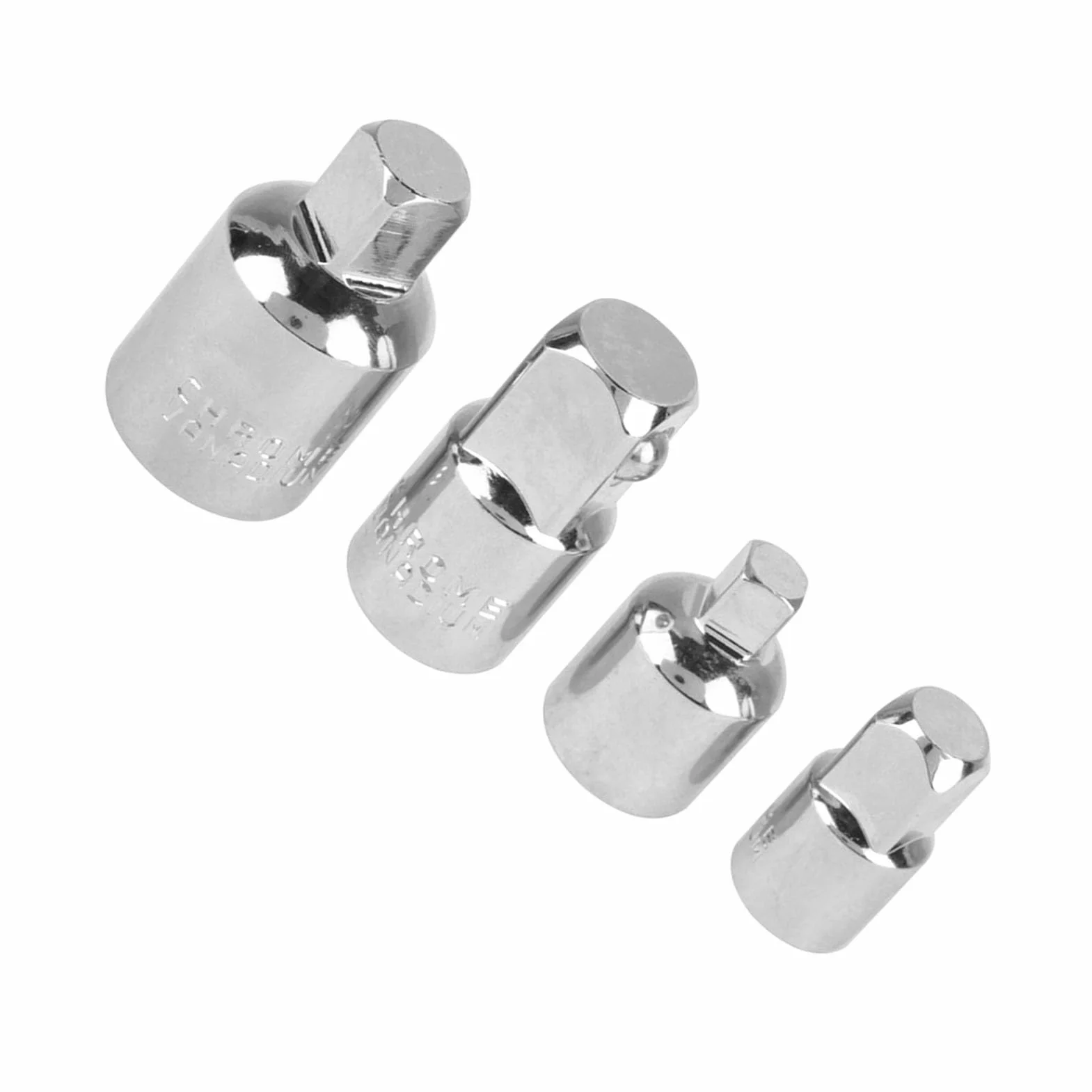 Generic Adapter Gniazda ze Stali Chromowo-wanadowej Zestaw do Klucza Nasadowego 4 szt. dla Entuzjastów Majsterkowania Reduktory 1/2", 3/8", 1/4" (SILVER)