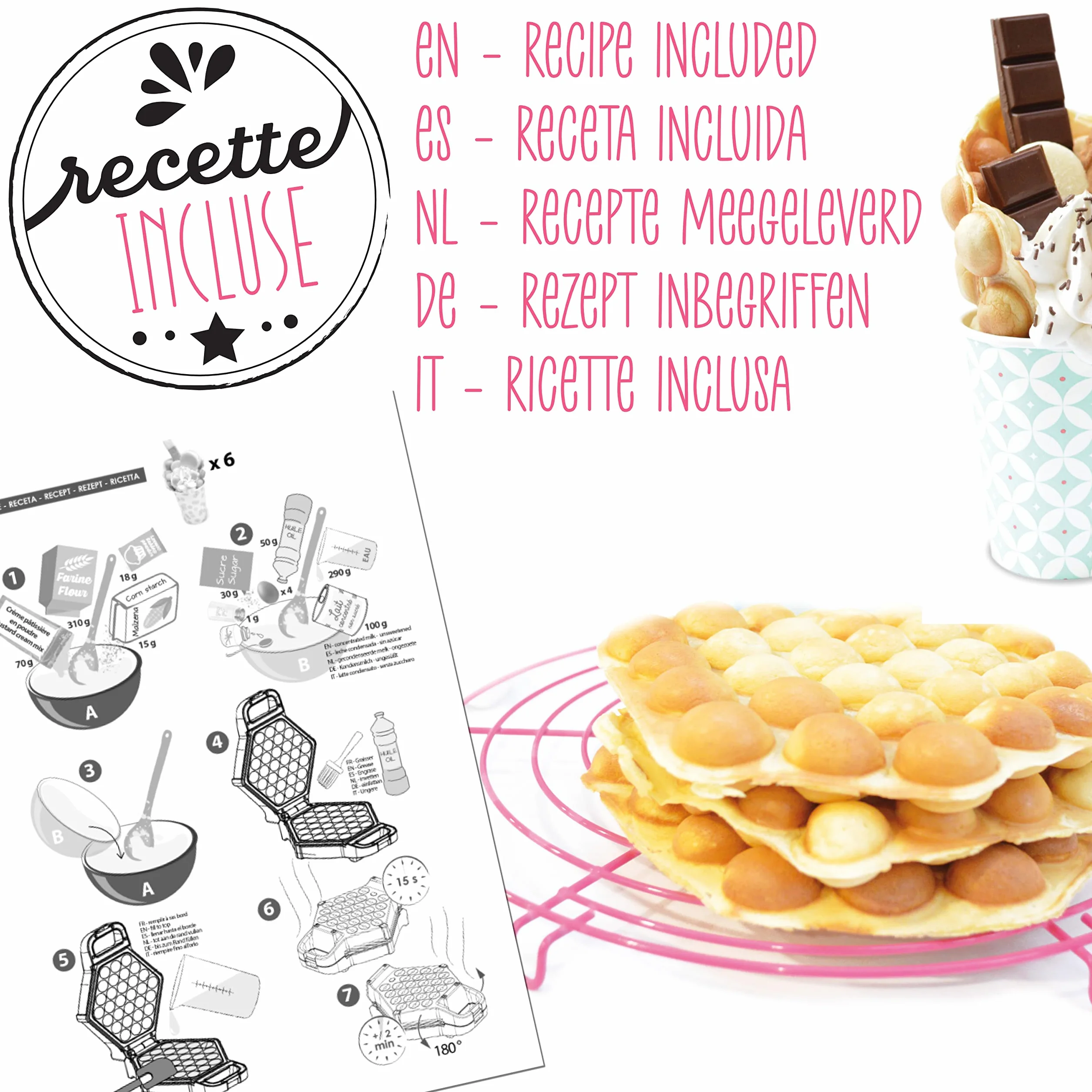 ScrapCooking Gofrownica 700 W płyta do pieczenia 20 cm