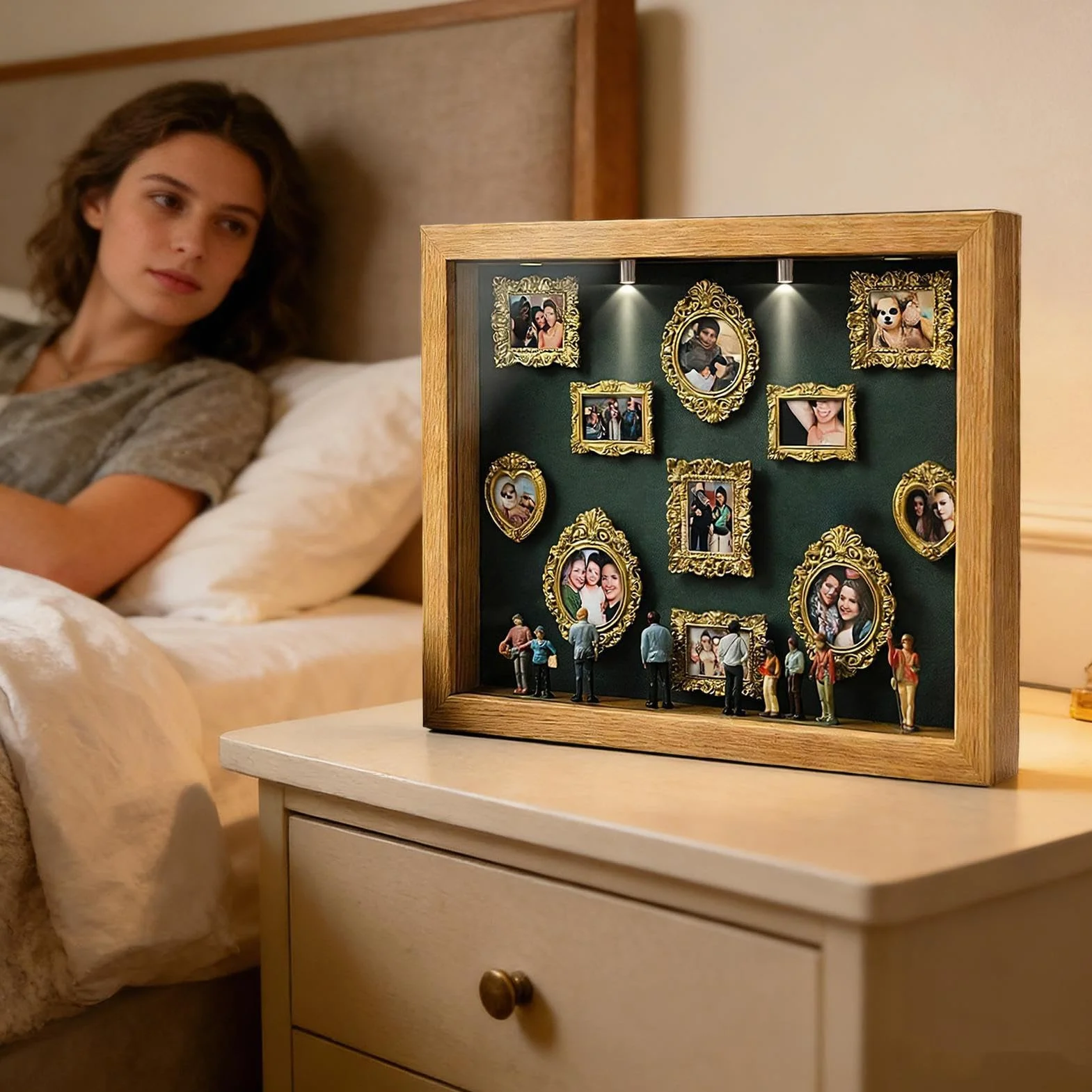 DIY Mini Museum Of Us, Spersonalizowany Zestaw Wystawowy, 1 Zestaw, Ramka Pamięci Z Miniaturowym Wzorem, Pudełko Mini Sylwetka, Elegancki Akcent Domowy, Dla Par, Przyjaciół