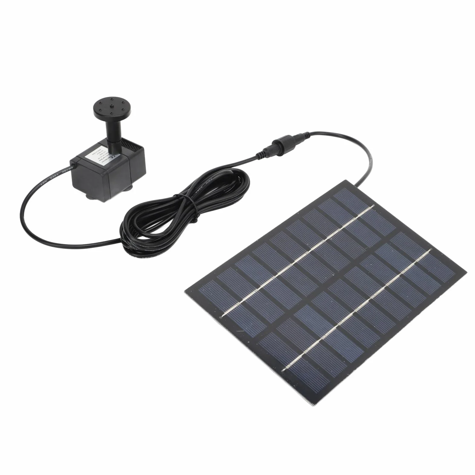 Fontanna Solarna, Zewnętrzna Solarna Pompa Wodna 1,8 W, łatwa W Montażu Fontanna Solarna z Panelem, 4 Dyszami i siatką filtracyjną zapobiegającą Zatykaniu do Kąpieli Ptaków, Stawów