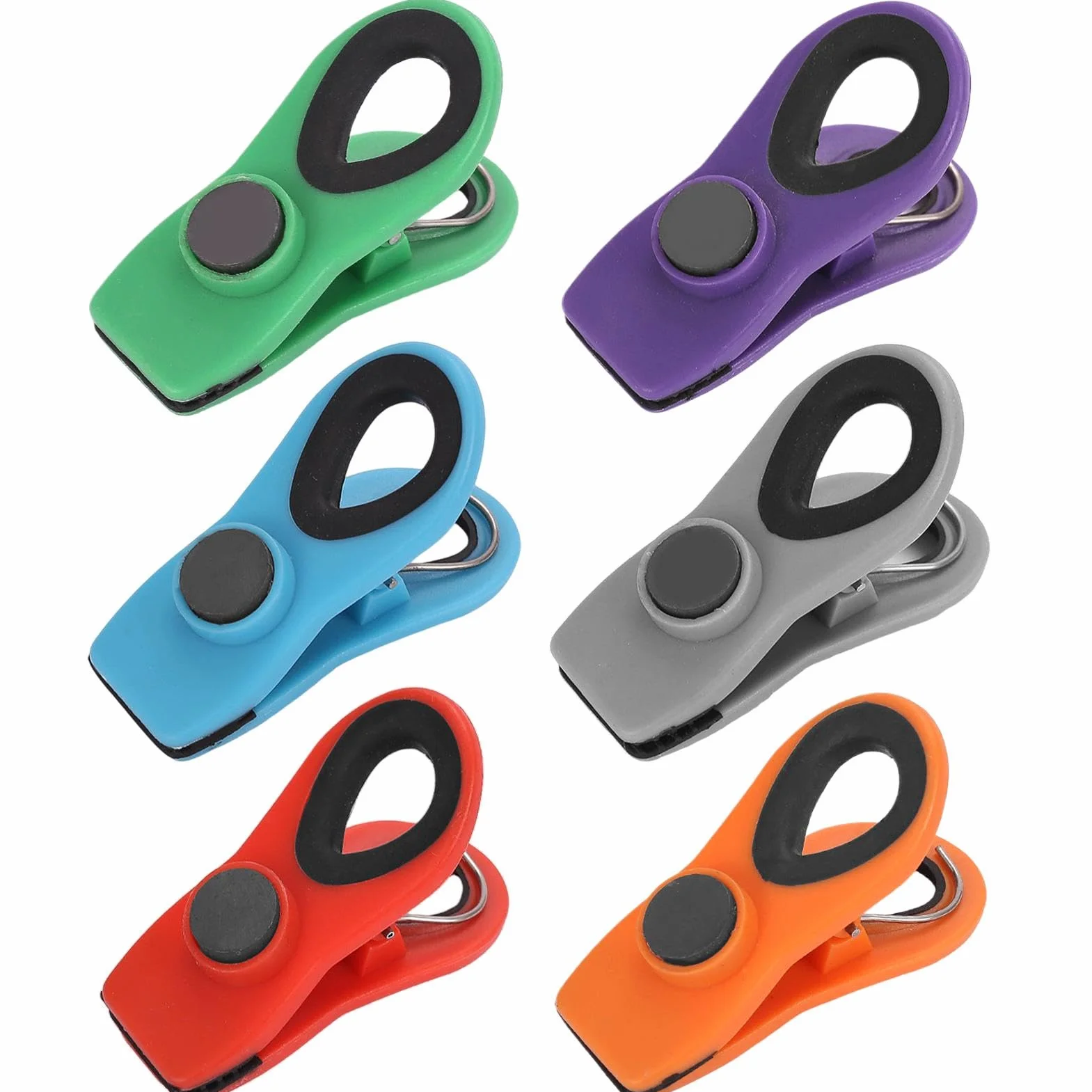 Kitchen Food Storage Clips, 6-Pack Chip Bag Sealer with Magnet, Compact Brown Sugar Keeper