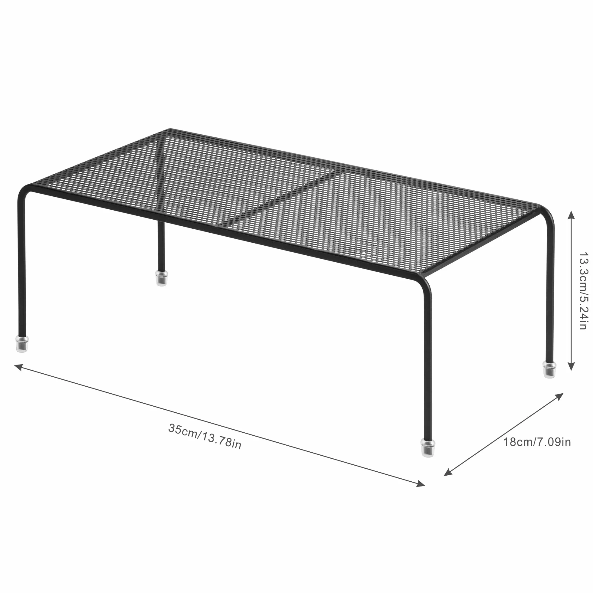 Metalowe Regały do Przechowywania Zestaw 4 Półek Organizerów do Szafek Kuchennych, Czarne, Heavy Duty z Antypoślizgowymi Gumowymi Nóżkami