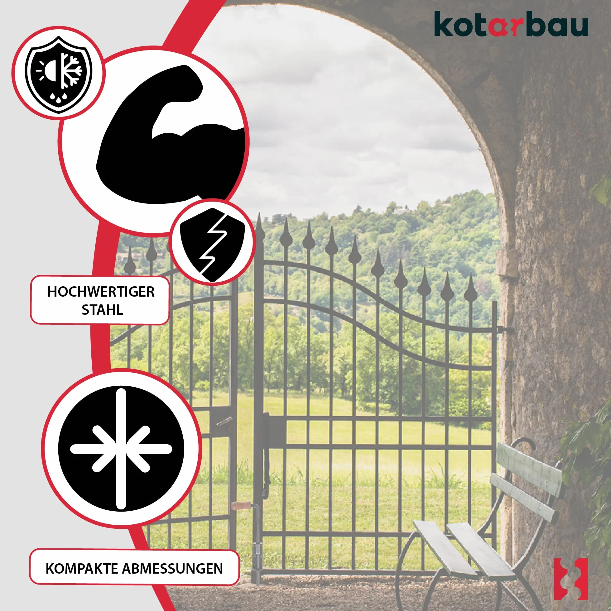 KOTARBAU® Brygiel do bramy 280 mm lewy rygiel do drzwi rygiel zamkowy rygiel zamkowy powlekany proszkowo zamek ryglowany zamknięcie bramy czarny najwyższa jakość