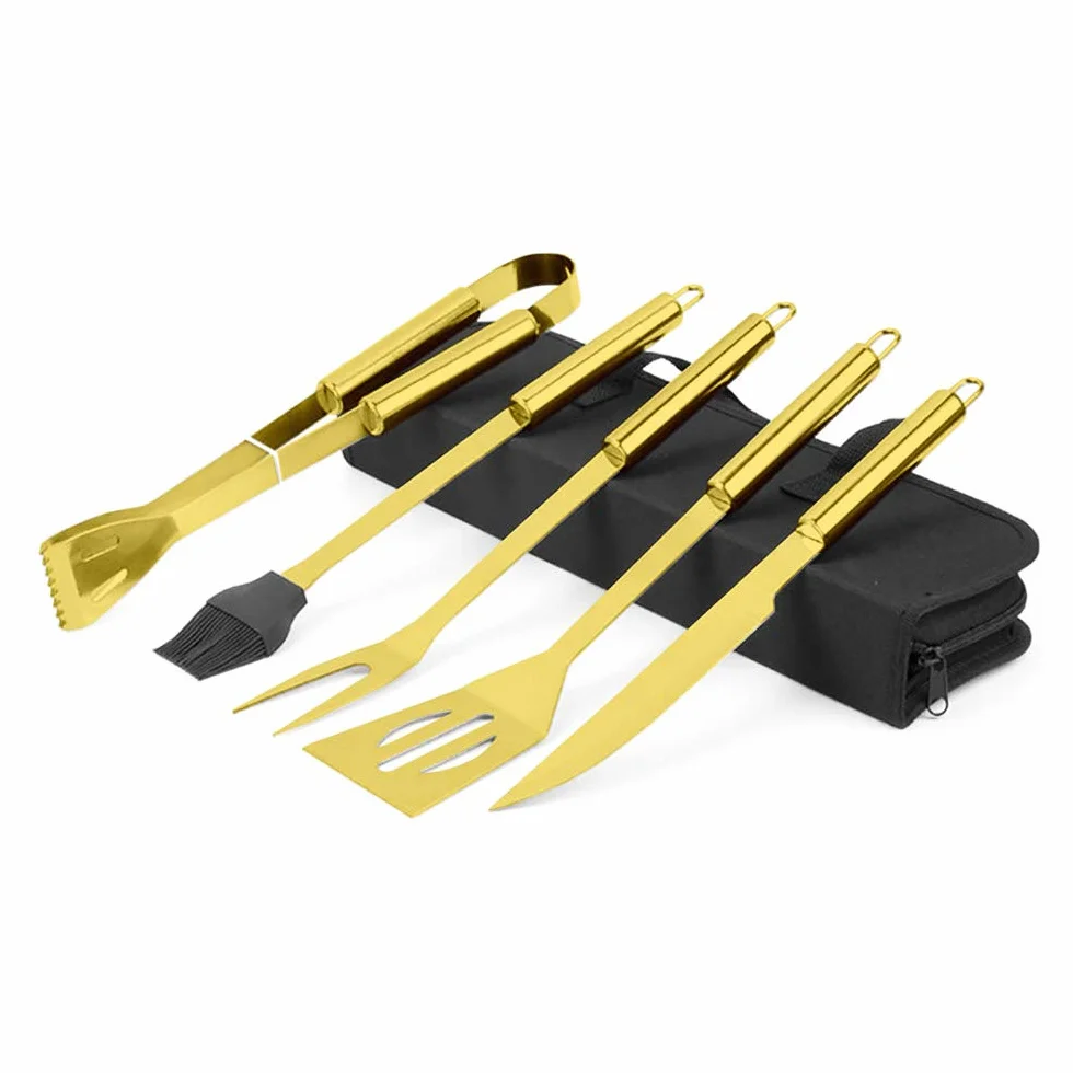 Mikamax – Millionaire BBQ Tools – Zestaw do grilla 5 szt. – Zestaw Narzędzi Do Grilla – Zestaw Akcesoriów Do Grilla Z Etui – Zestaw Naczyń Do Grilla – Akcesoria Do Grillowania BBQ – Zestaw Do Grillowania Dla Szefów Kuchni, Na Kemping, W Kuchni, Na Przyjęc