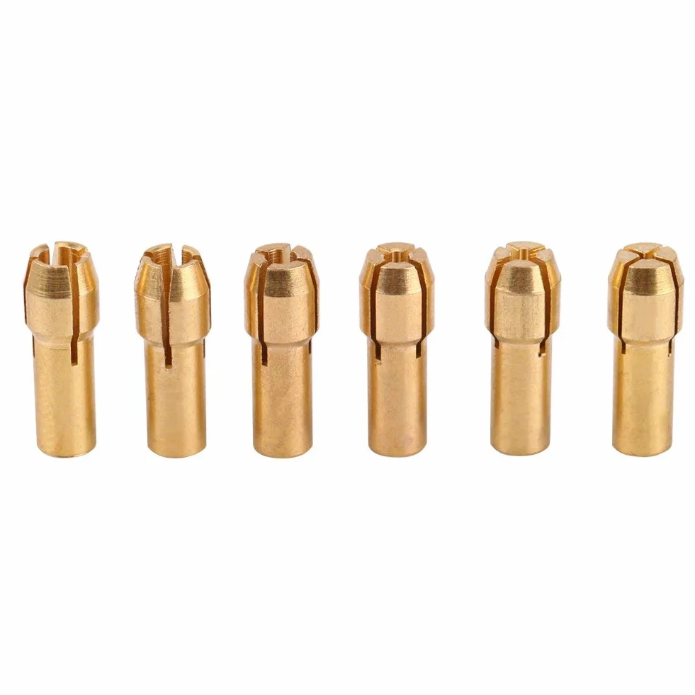 6 Sztuk/zestaw Tuleje Tulei Zaciskowej Narzędzie Obrotowe Tuleja Zaciskowa M8 * 0,75 Nasadka, w Tym Tuleje Tulejkowe 1mm-3,2mm z Czarnym Plastikiem M8 × 0,75 Pokrywa Pasuje do Narzędzi Obrotowych