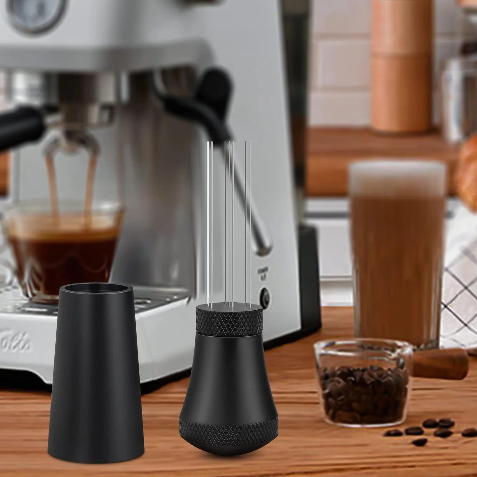 WDT Tool, WDT Tool igła do espresso z 7 cienkimi igłami, tamper do kawy, igła do espresso, akcesoria do kawy, mikser do espresso, dla baristy