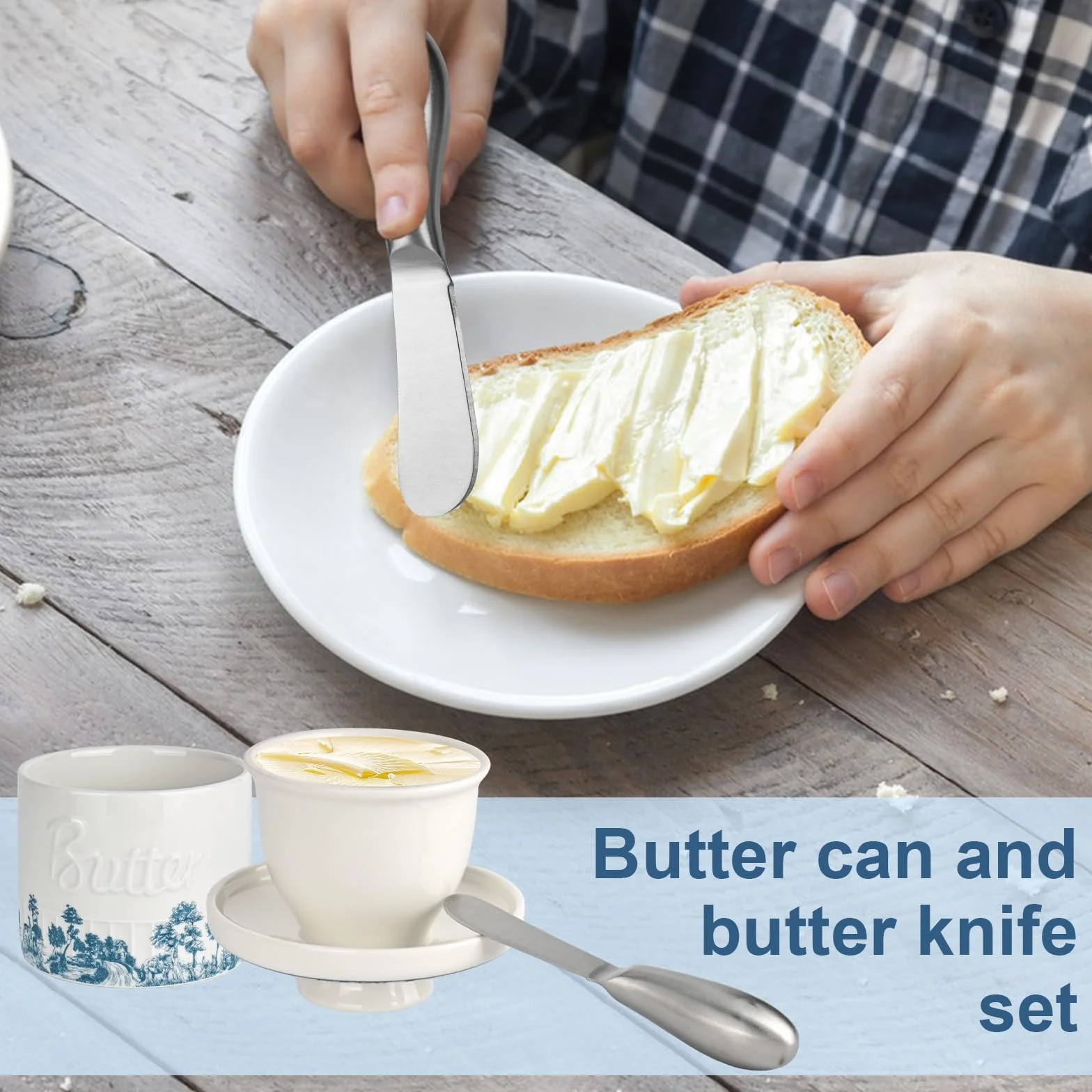 Butterglocke ceramiczny nóż do masła francuska maselniczka z pokrywką chłodzona wodą