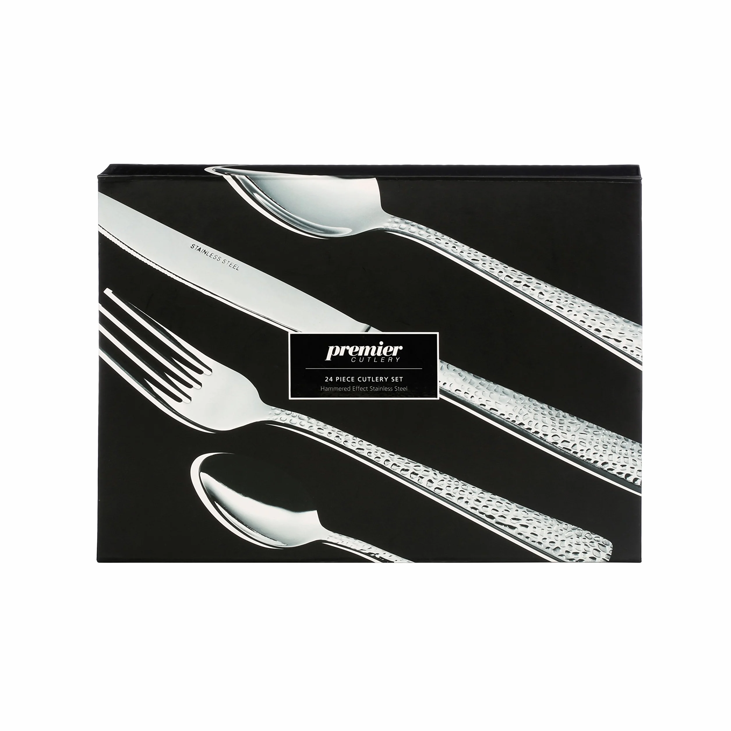 Premier Housewares Sztućce młotkowane 24-częściowy stal nierdzewna