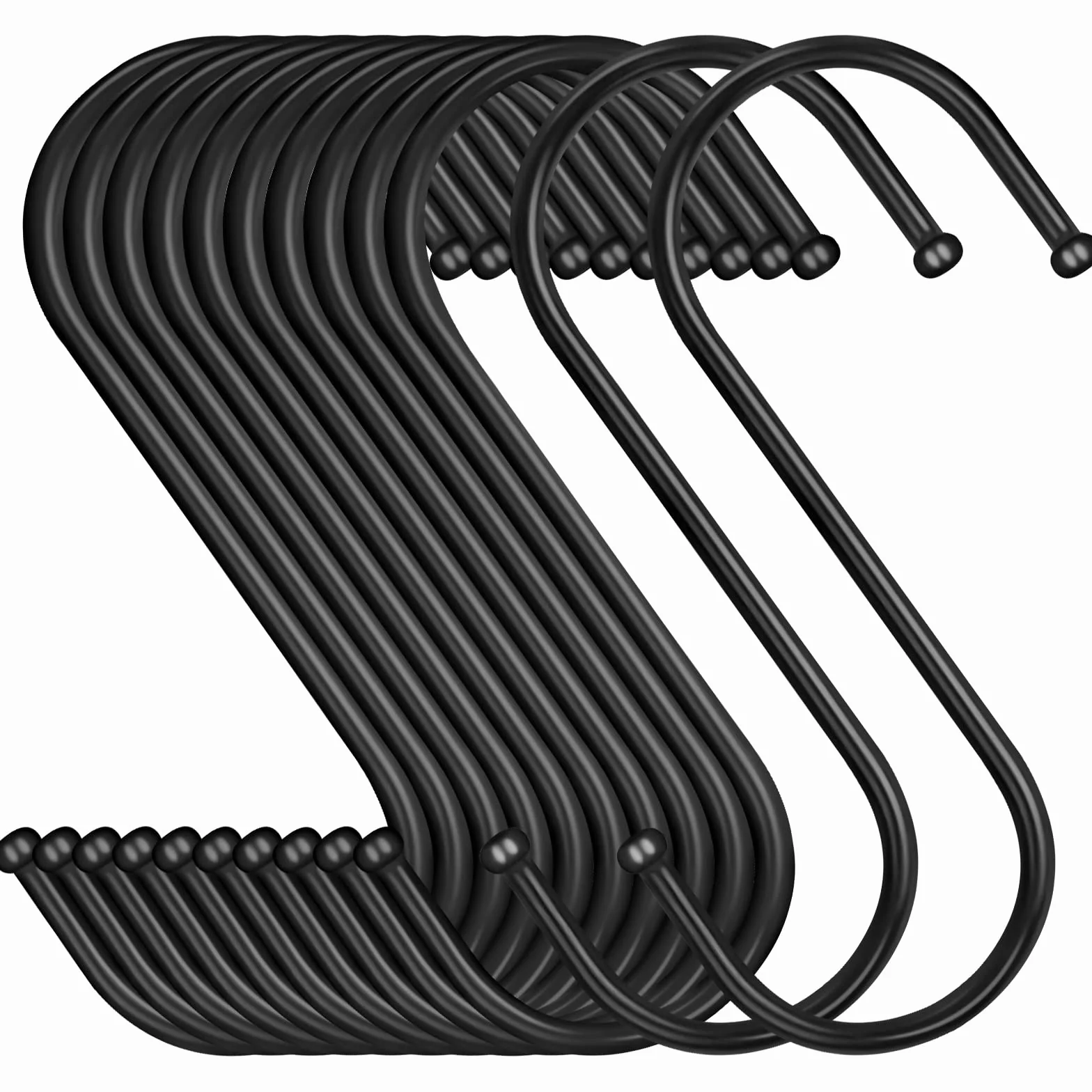 Bolatus metalowe haki w kształcie litery S 9 cm czarne 12 sztuk