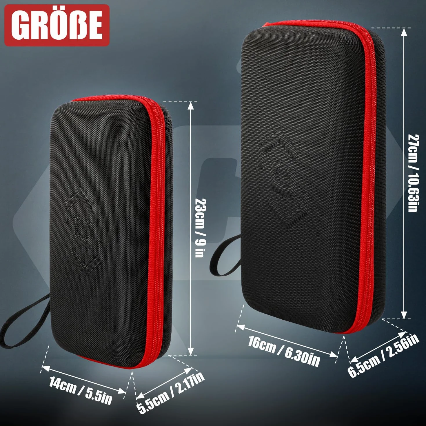 CIRPOP 2-częściowy zestaw małych przenośnych toreb na narzędzia – (27 cm + 23 cm) twarde etui EVA z zamkiem błyskawicznym – odporny na ścieranie organizer do przechowywania narzędzi i akcesoriów