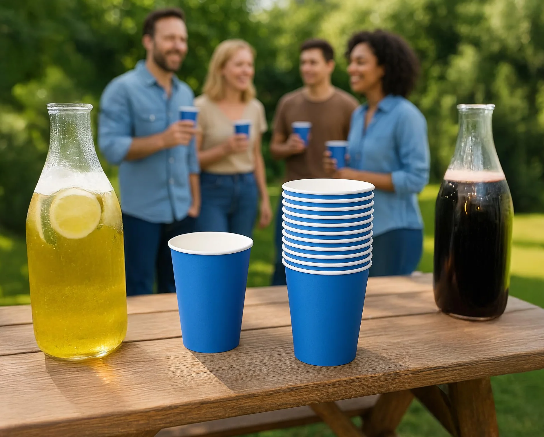 Talking Tables 60 x niebieskie jednorazowe kubki papierowe na artykuły na przyjęcie urodzinowe ślub wakacje napoje DIY 250 ml