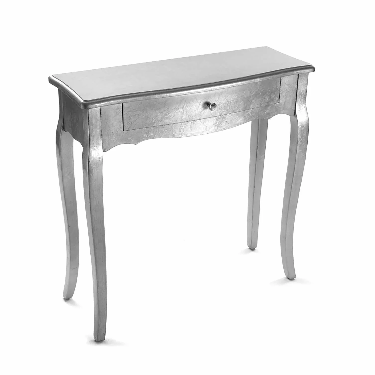 Versa Cagliari wąski mebel do przedpokoju lub przedpokoju, nowoczesny stolik konsolowy, z 1 szufladą, wymiary (wys. x dł. x szer.) 80 x 30 x 80 cm, drewno, kolor: srebrny
