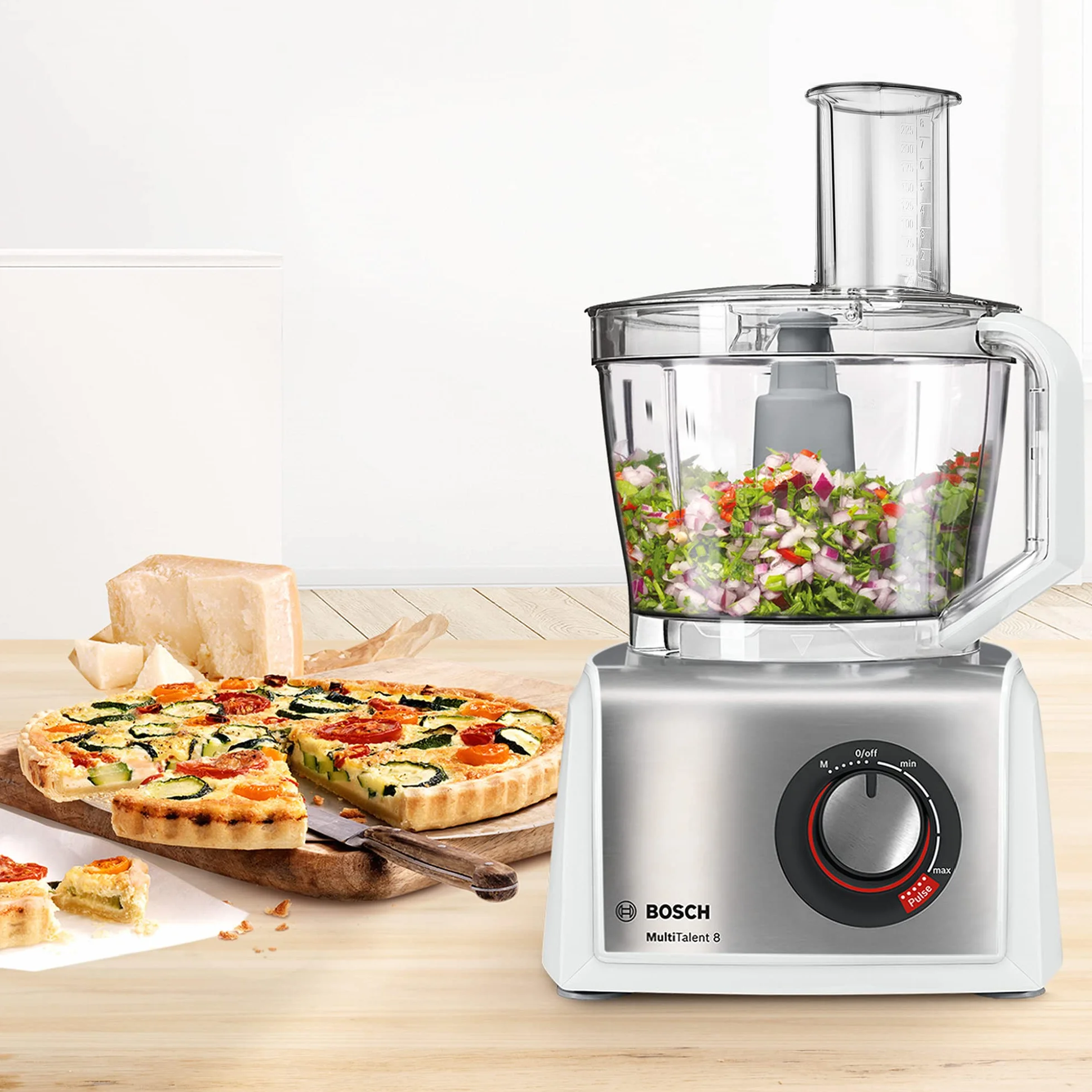 Bosch Robot kuchenny MultiTalent 8 MC812S814, 1250 W, 50 funkcji, zestaw tarcz i blender, misa 3,9 l