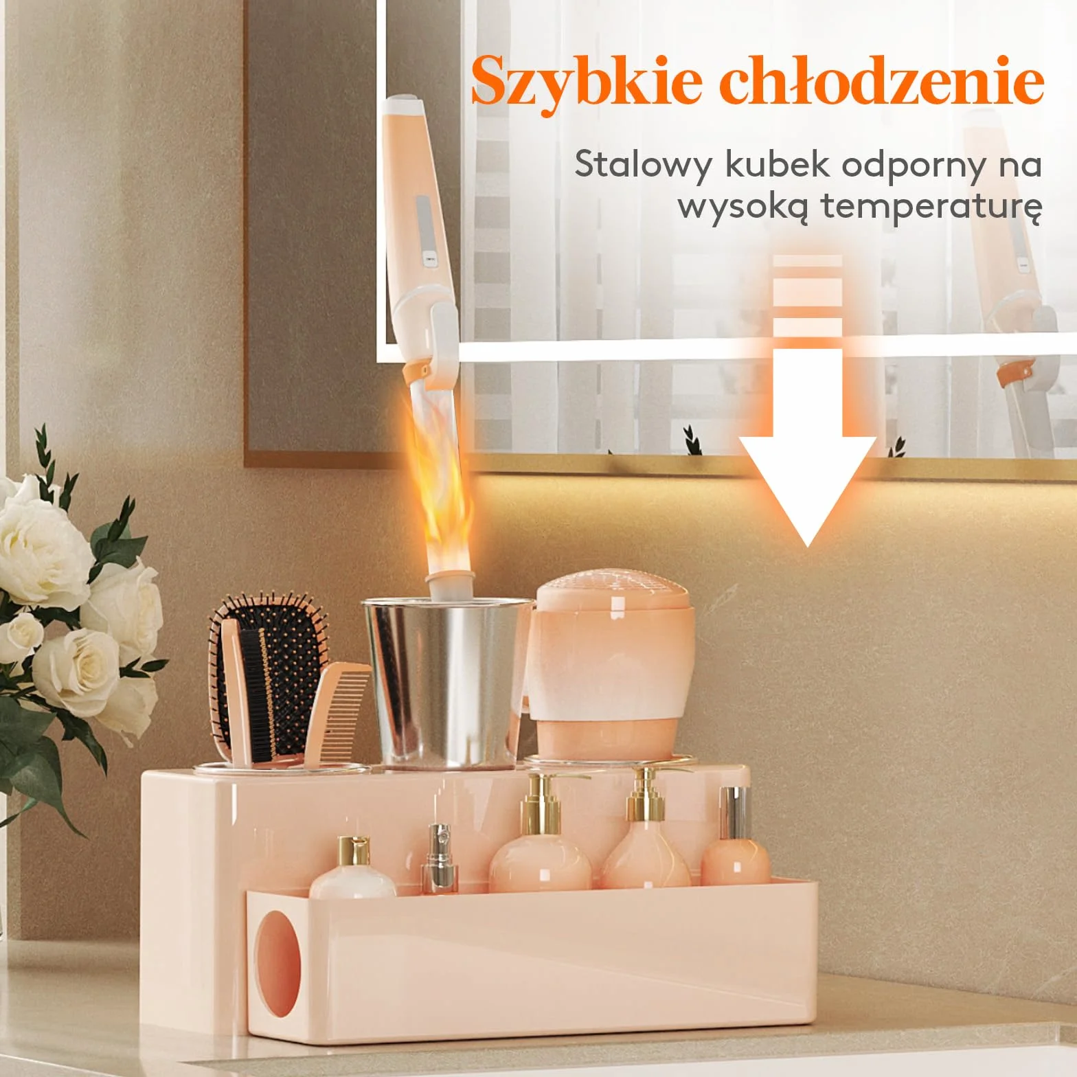 Lifewit Organizer, uchwyt na suszarkę, zdejmowany akrylowy stojak na szczotkę do włosów do przechowywania lokówki/narzędzi do stylizacji włosów/akcesoriów do makijażu w łazience, toalecie, kuchni