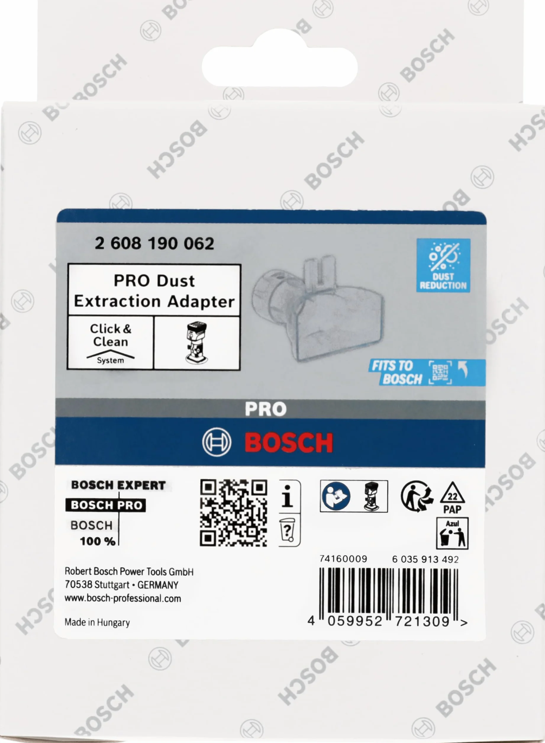 Bosch 1x Adapter odpylacza PRO do frezarki (Ø mm, Ziarnistość, Professional Akcesoria Frezarka akumulatorowa)