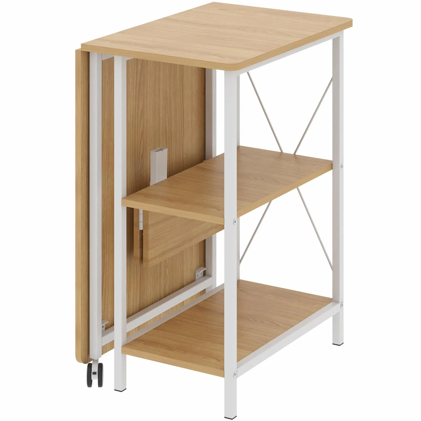 Maclean MC-411 składane biurko loft, biurko, stolik pod komputer, stół biurowy, 107 x 45 x 75 cm, maks. obciążenie 150 kg, składane (jasny buk)