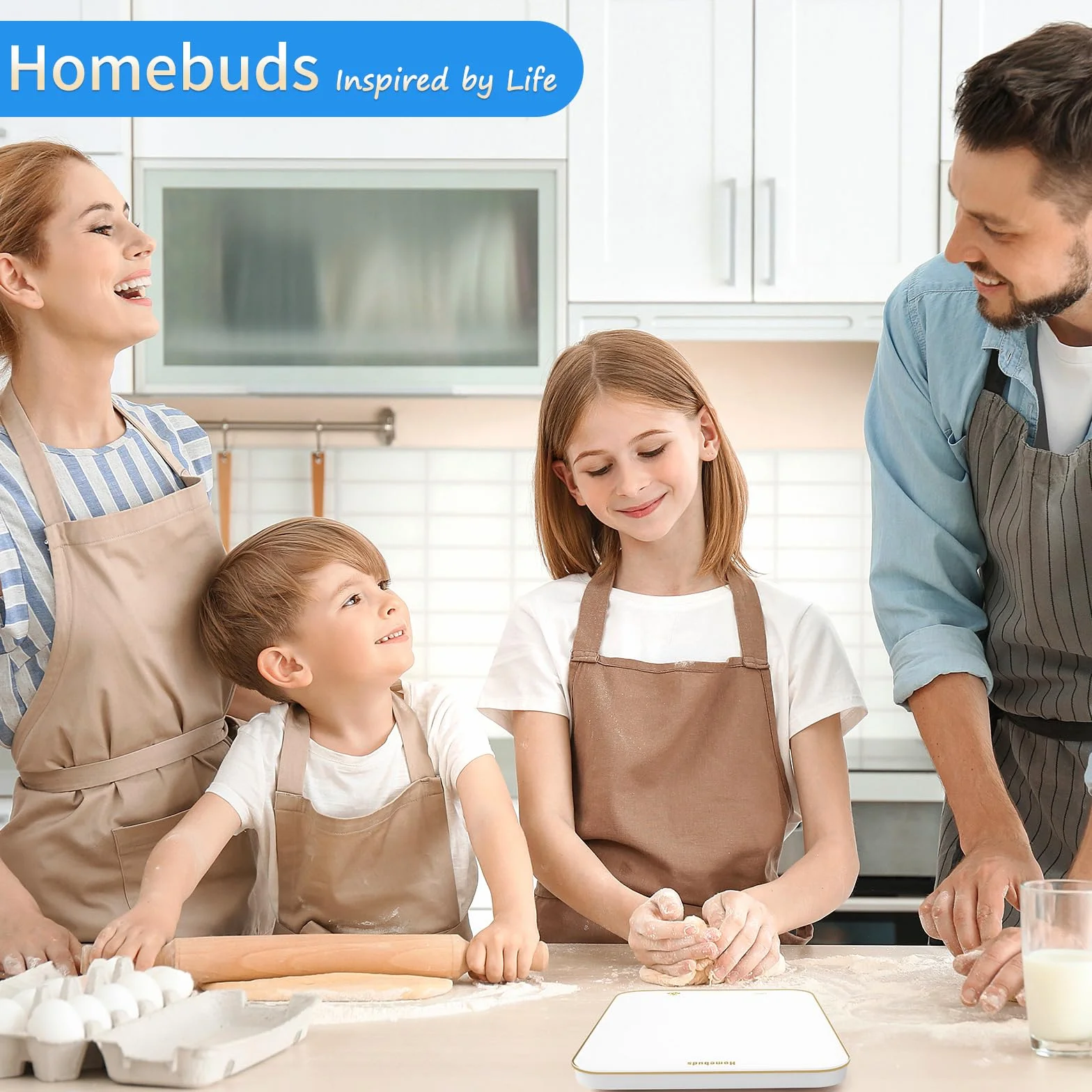 Golden Line Homebuds Cyfrowa Waga Kuchenna 15kg 1g LED Biała