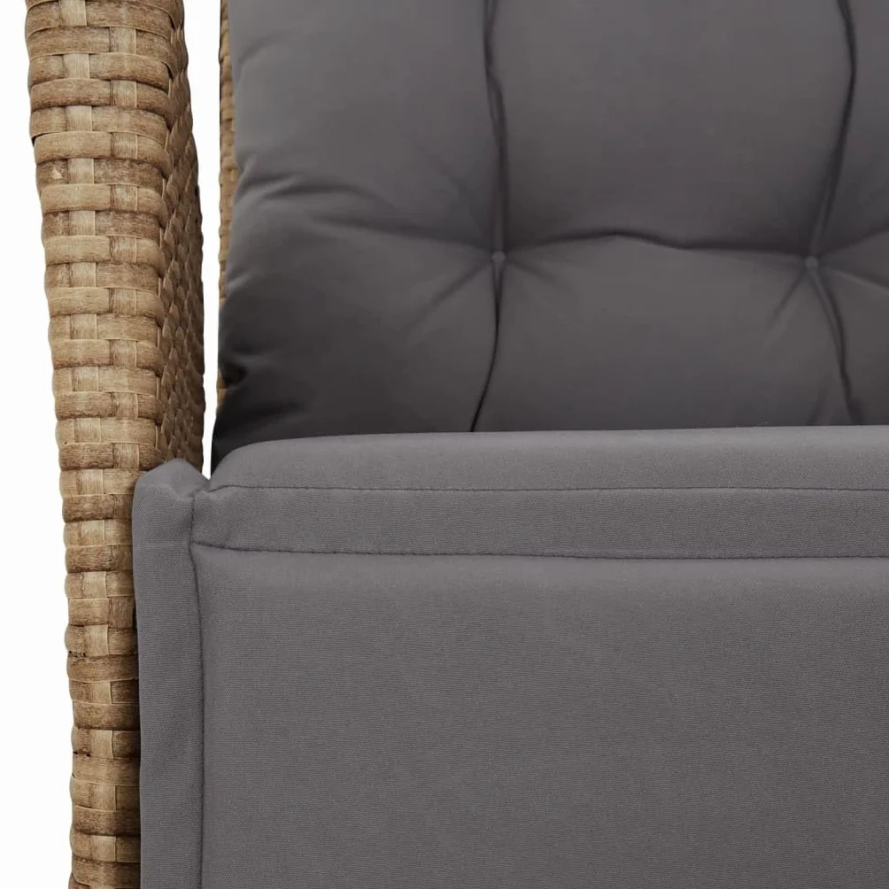 vidaXL Rozkładany fotel ogrodowy z podnóżkiem, mieszany beż, rattan PE, fotel ogrodowy, fotele ogrodowe, fotel rozkladany, fotel rozkładany