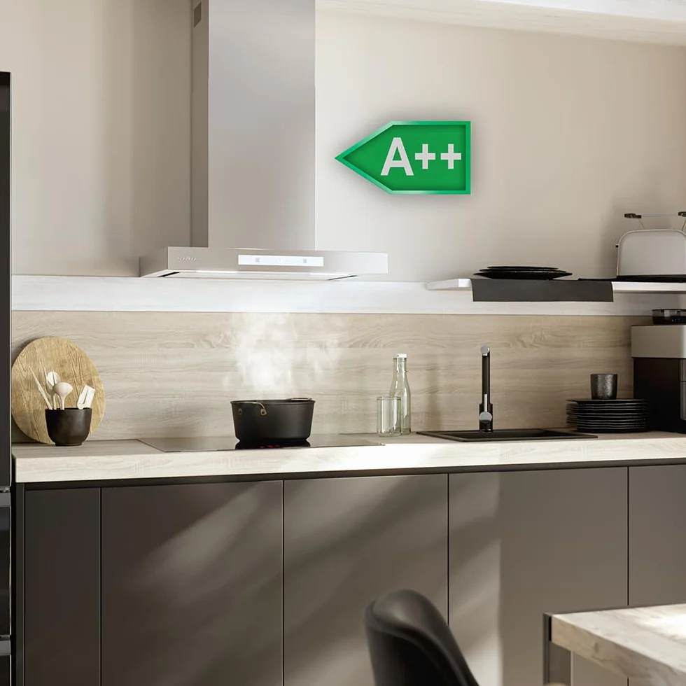 Cecotec Okap kuchenny 90 cm Bolero Flux TT 608000 A++ 210 W stal nierdzewna przepływ powietrza 800 m3/h Touch LED