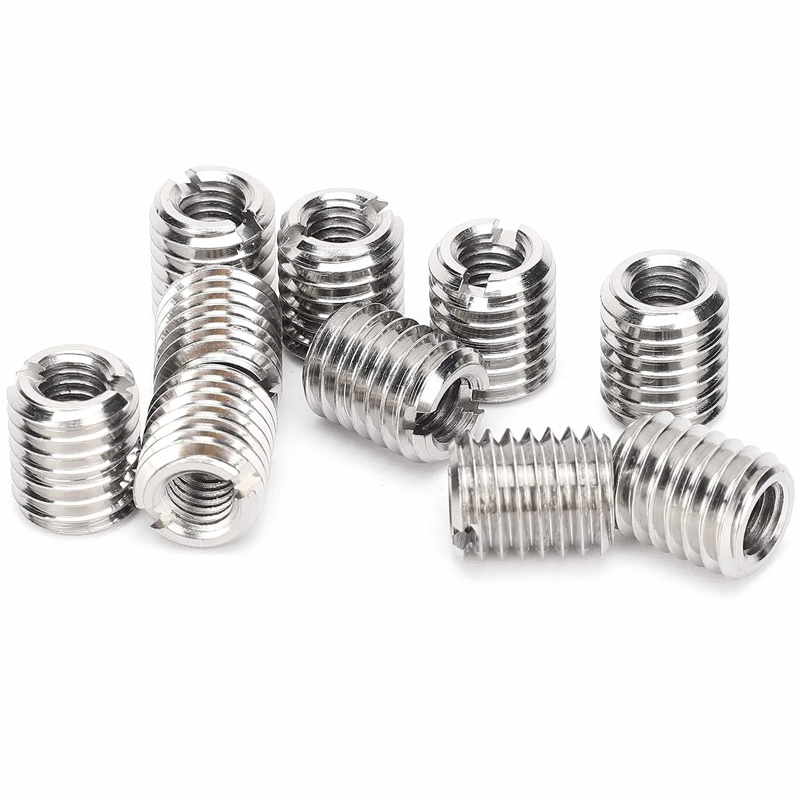 10pcs Wstaw nakrętkę, Narzędzie do Naprawy Gwintu M6 i M10, Gniazdo Konwersji, Wykonane z 303 Stali Nierdzewnej, Standardowa Specyfikacja, Odpowiednia dla Różnych Pól