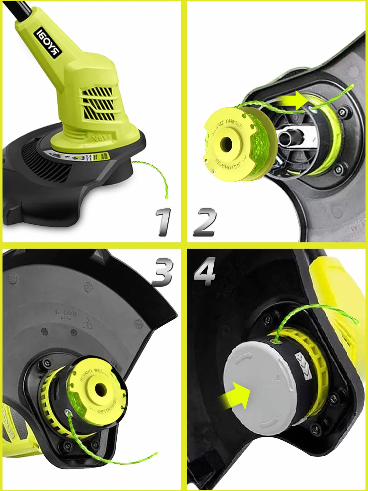 11 sztuk zaktualizowanych modeli szpula do podkaszarki do trawy, działa z Ryobi One + 18 V, 24 V, 40 V, szpula żyłki o długości 2,0 mm i długości 3,4 m, zawiera 9 szpul żyłki i 2 pokrywki