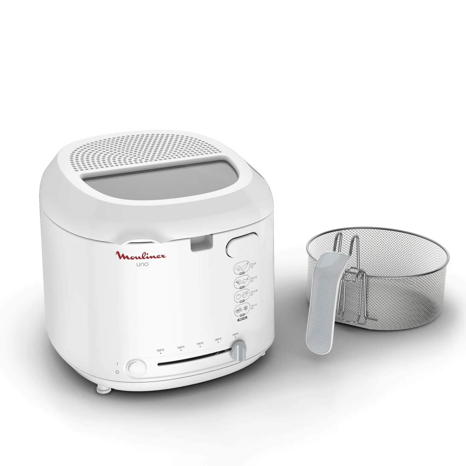 Moulinex AF2031 Uno frytkownica, pojemność 1 kg dla 4 osób, pojemność oleju 1,8 l, biała
