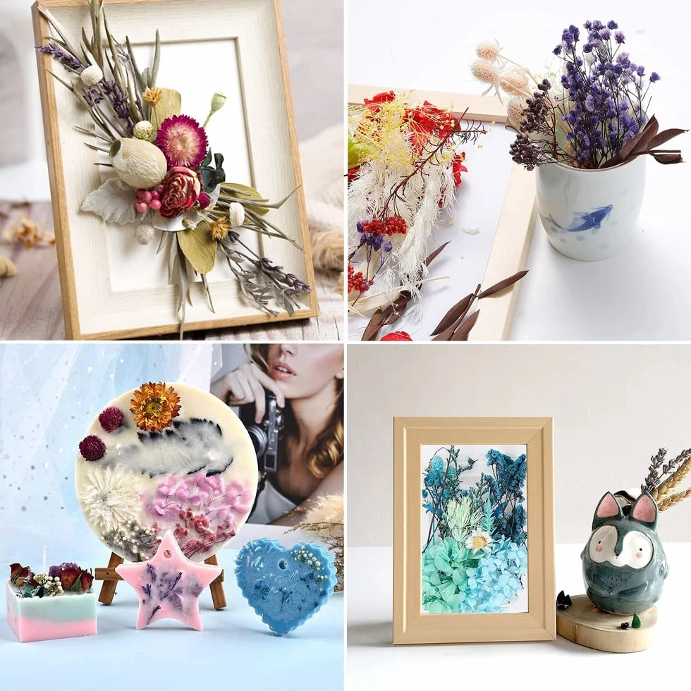 Zestaw naturalnych suszonych kwiatów, DIY, naturalne, suszone kwiaty, do rzemiosła artystycznego, kart, ramek artystycznych, żywicy epoksydowej, scrapbookingu, losowy kolor