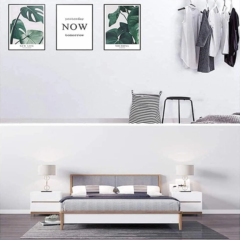 Decoroom Papier samoprzylepny do mebli biały 40 × 300 cm tapeta samoprzylepna matowa wodoodporna folia winylowa dekoracyjna kuchnia salon sypialnia sypialnia