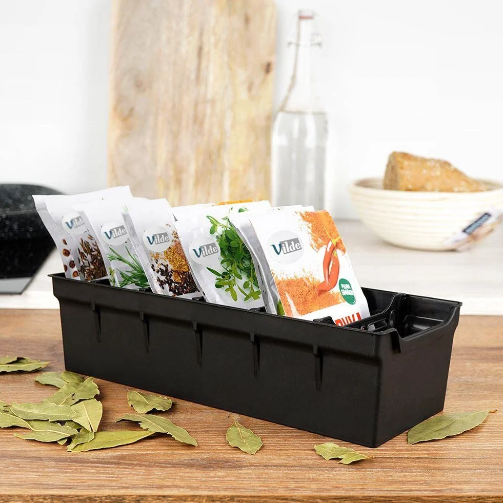 Organizer kuchenny na przyprawy czarny 30x13x8 cm