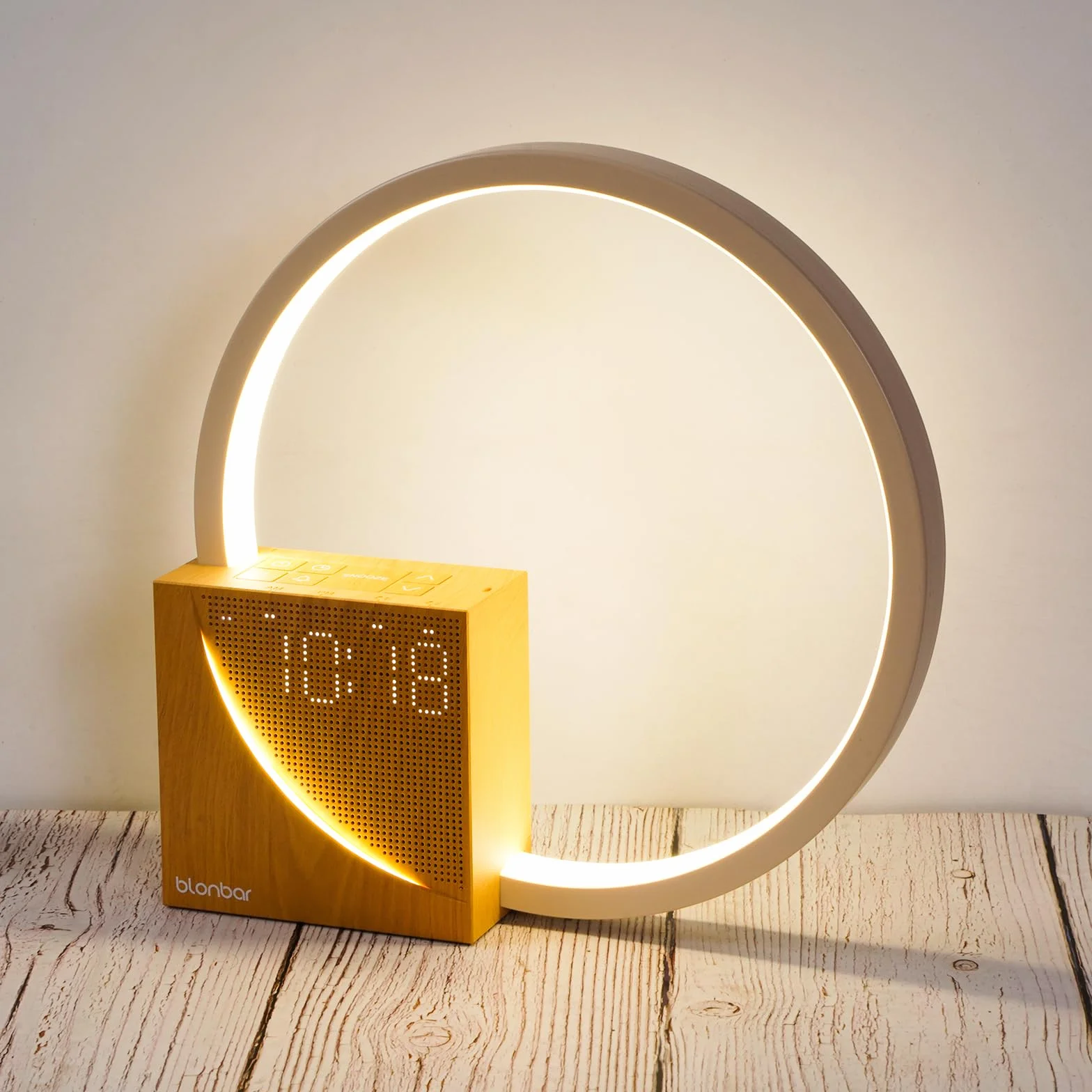 Lampka nocna z funkcją ładowania USB 10 W, 2 budziki, 3 poziomy jasności