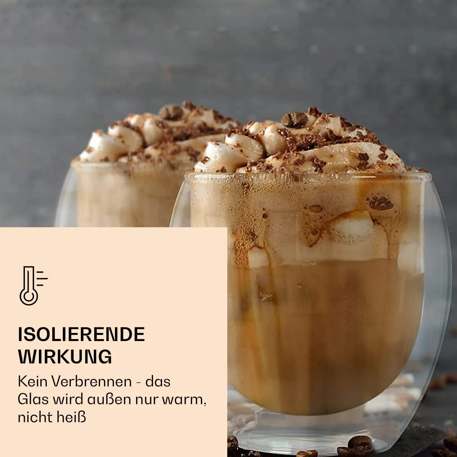 DUOS Szklanki termiczne z podwójną ścianką 4 x 310 ml Jumbo do cappuccino