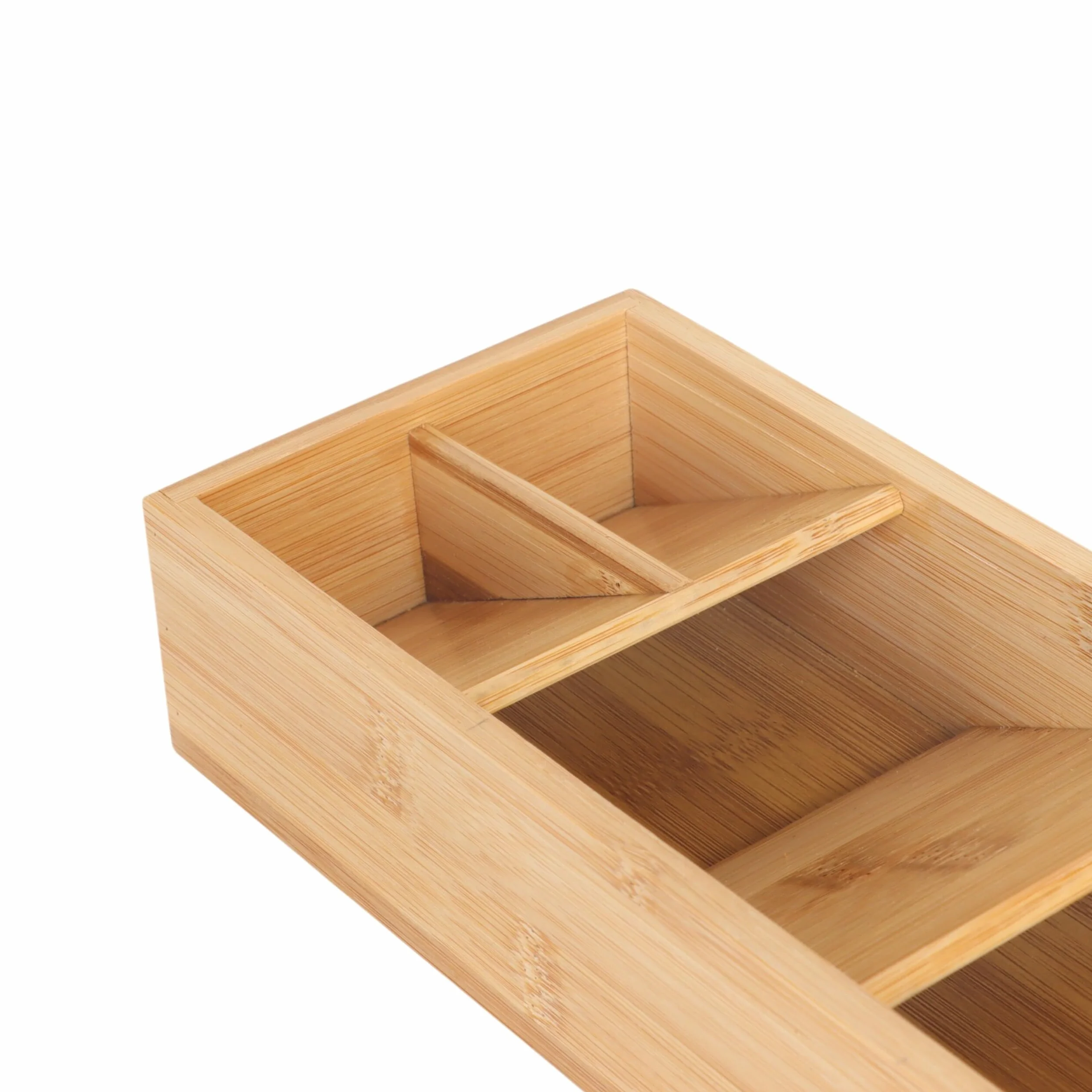 Relaxdays Organizer na sztućce 5 przegródek wkład bambusowy 40x12x6 cm