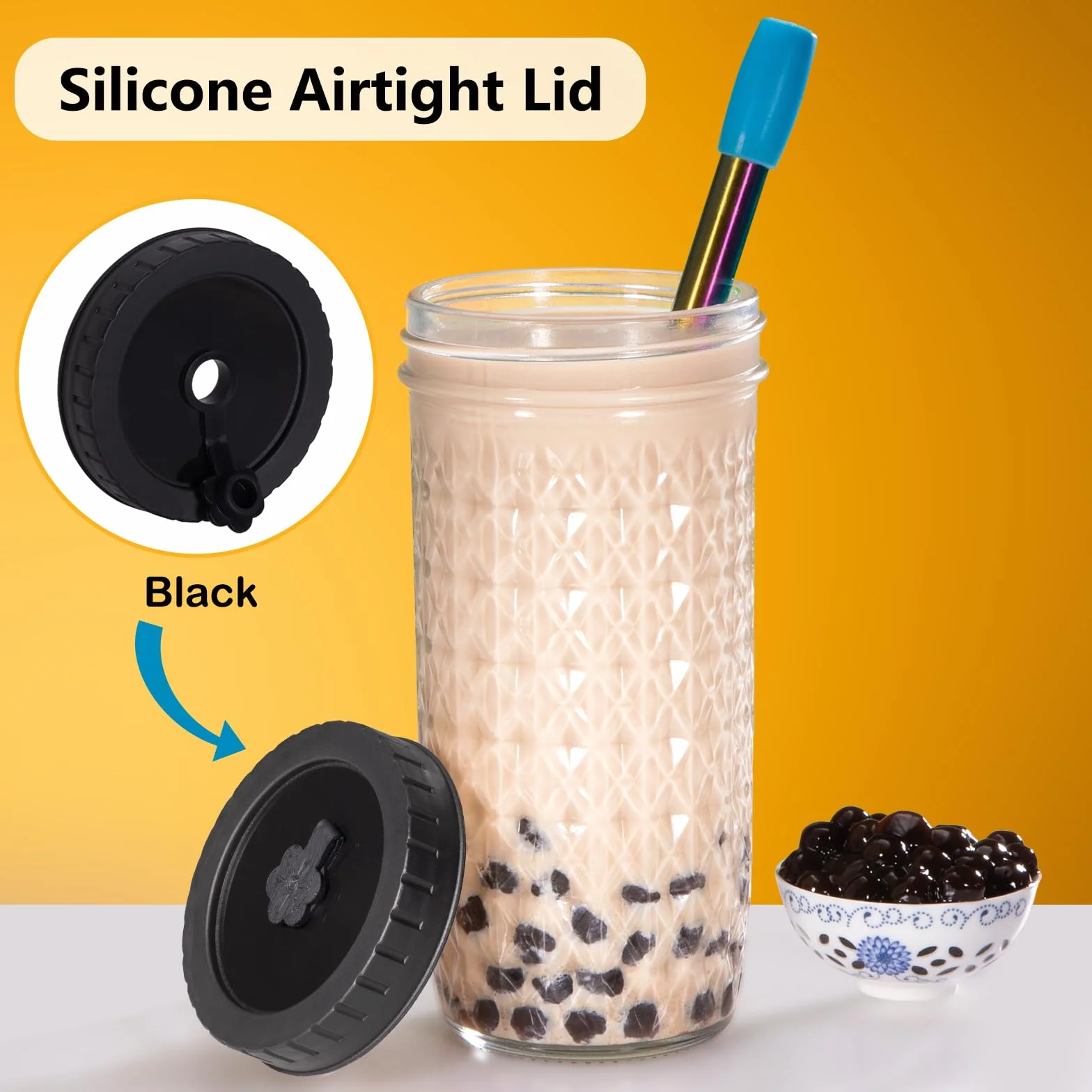 Spurtar Bubble Tea Szklanka ze słomką ze stali nierdzewnej 720 ml Zestaw wielokrotnego użytku