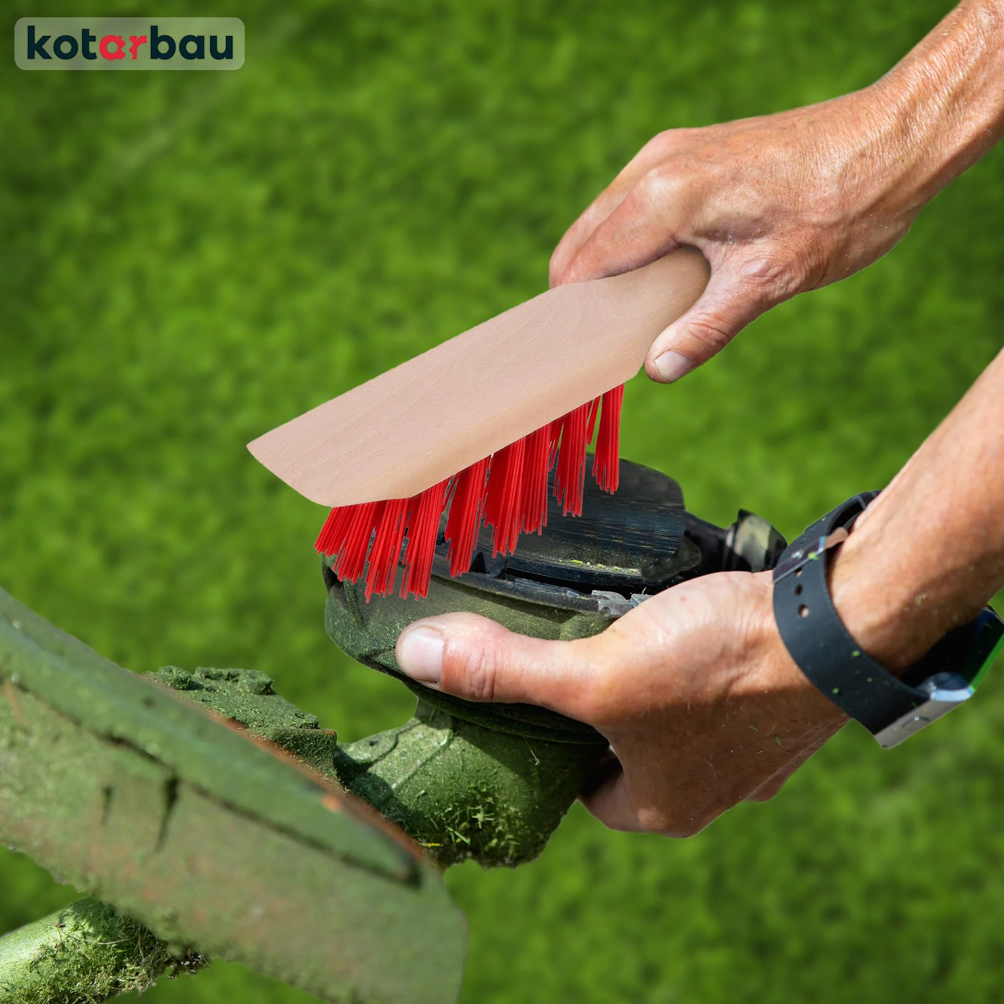KOTARBAU® Szczotka do czyszczenia kosiarek Drewno i nylon 300 mm