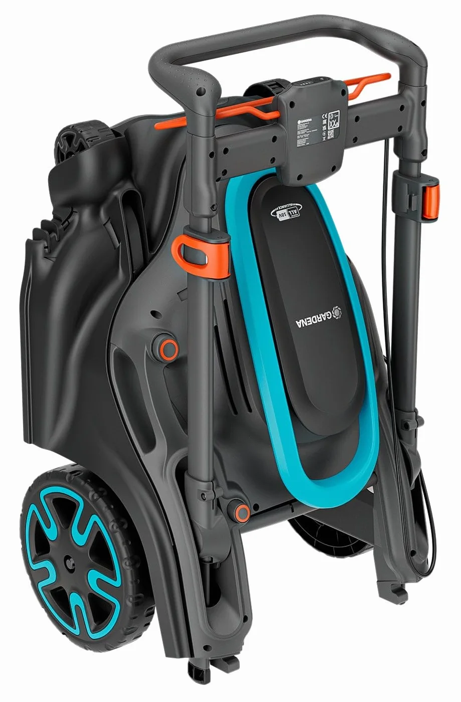 Gardena Kosiarka akumulatorowa PowerMax Duo 46/36 V, szerokość koszenia 46 cm, technologia DuoBlade, w tym akumulator POWER FOR ALL, ergonomiczna konstrukcja, wydajne koszenie trawnika (14646-65)