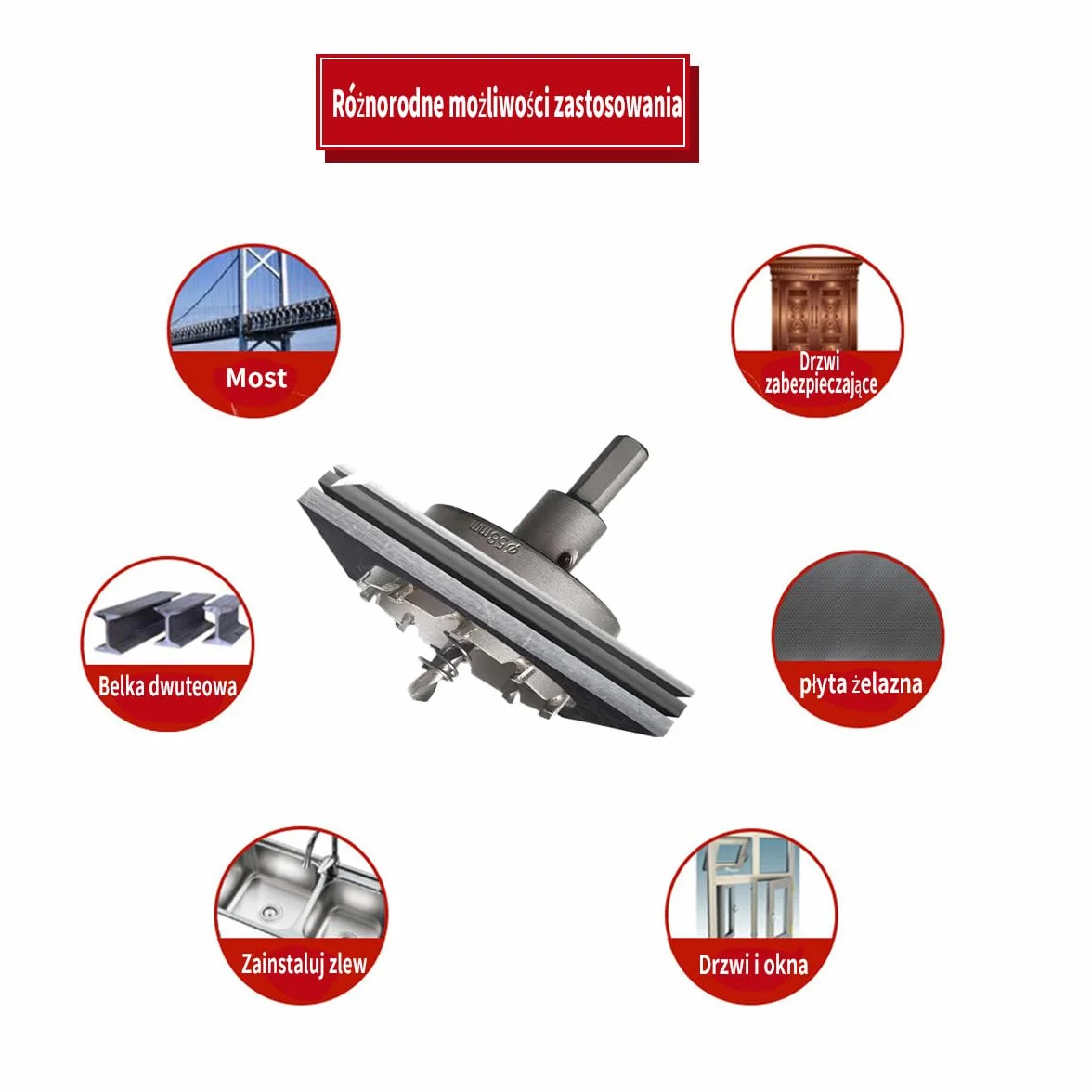 SUQIN 20mm Wiertło z Węglików Spiekanych z Wiertłami Pilotowymi, TCT Otwornica Bimetalowa Wiertłem Do Metali, Stali, Stali Nierdzewnej, Aluminium, Tworzyw Sztucznych