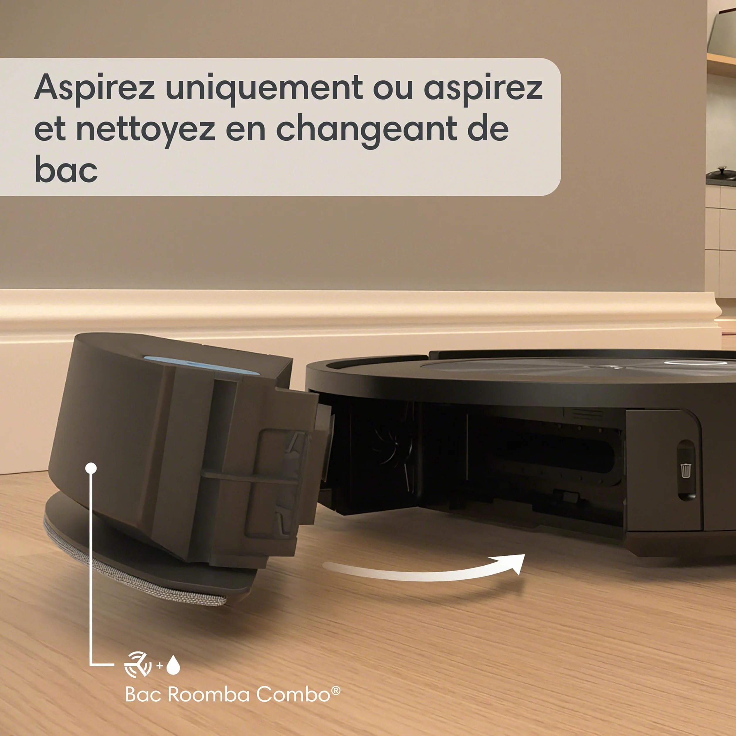 iRobot Roomba Combo j5+ (j5576) Robot odkurzający z łącznością Wi-Fi z funkcją automatycznego usuwania brudu i zasysaniem podnoszącym oraz 2 gumowymi szczotkami głównymi do wszystkich powierzchni