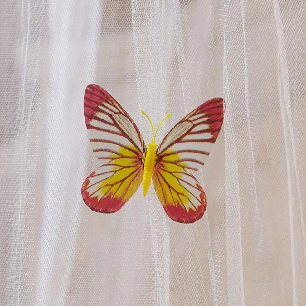 Oddychająca składana zasłona na łóżko okrągła zasłona na łóżko z baldachimem koronkowy styl księżniczki do sypialni dekoracje domowe do domu(white)
