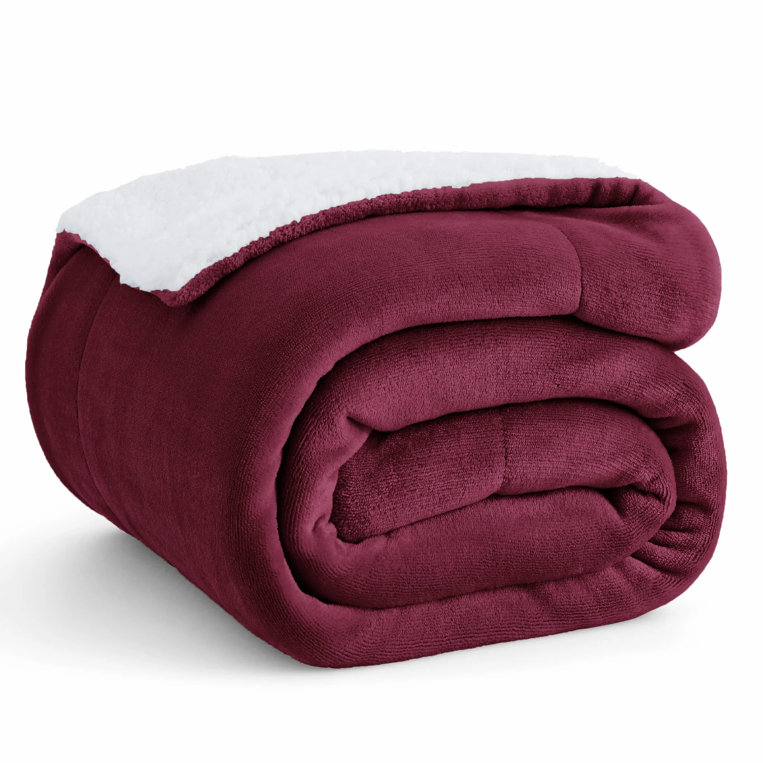 Bedsure Sherpa Blanket Czerwone wysokiej jakości koce, przytulne koce, bardzo gruby ciepły koc na sofę / koc kanapowy w dwustronnym, super puszysty koc polarowy 150x200 cm jako narzuta na sofę lub koc do salonu