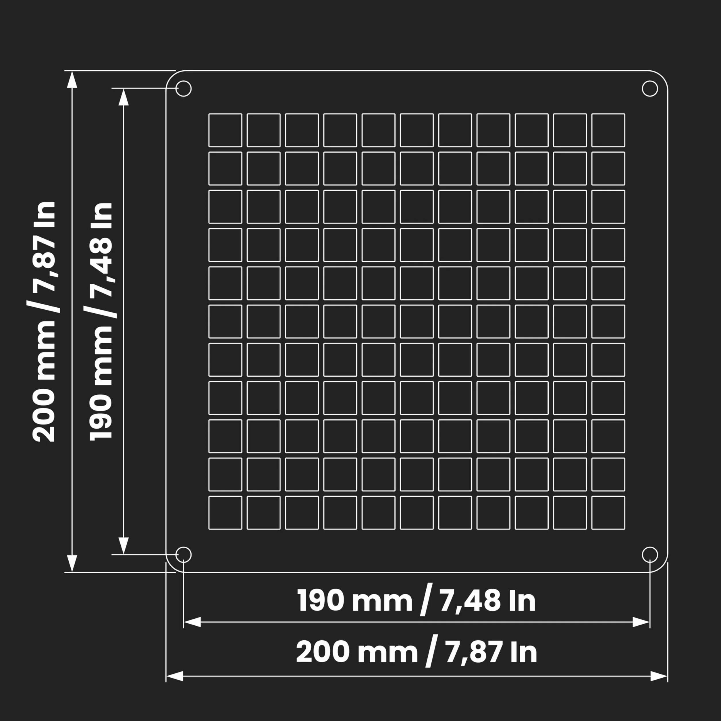 Repa Market 200 x 200 mm / 8" x 8" calowy Biała ocynkowana stal prostokątna Kratka wentylacyjna do przestrzeni pełzających - Ochrona wentylacji wejścia i wyjścia - Uniwersalna metalowa siatka do