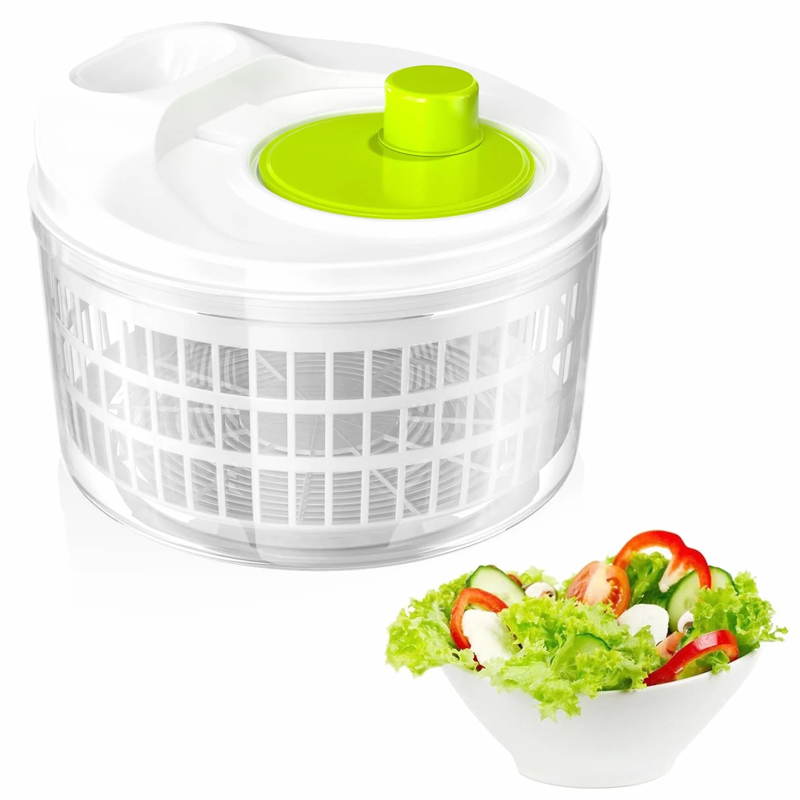 Wirówka do sałaty z napędem korbowym 3L miska sitko 22.5 cm