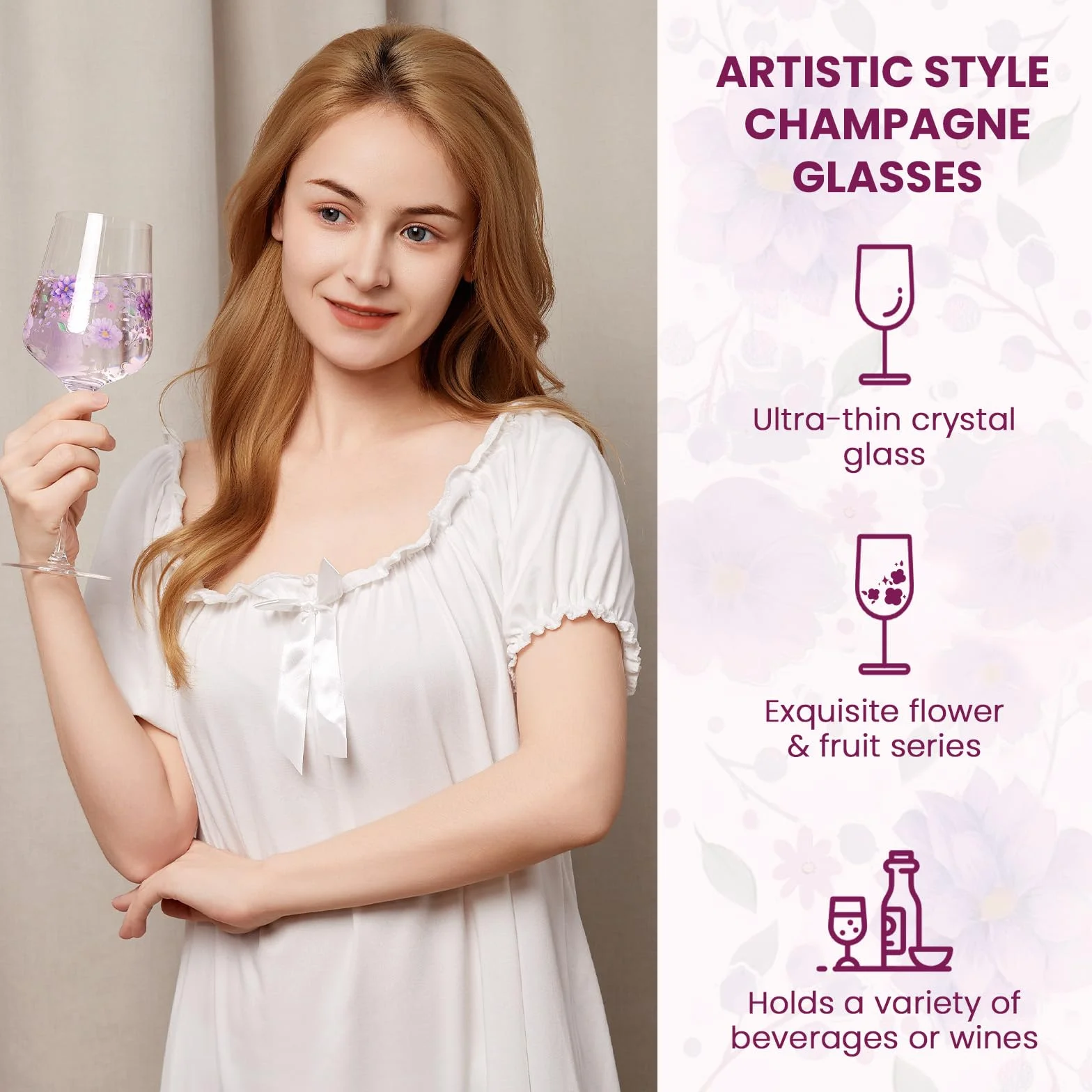 Autsel Zestaw kieliszków do wina 2 sztuki 500 ml odporne na zarysowania
