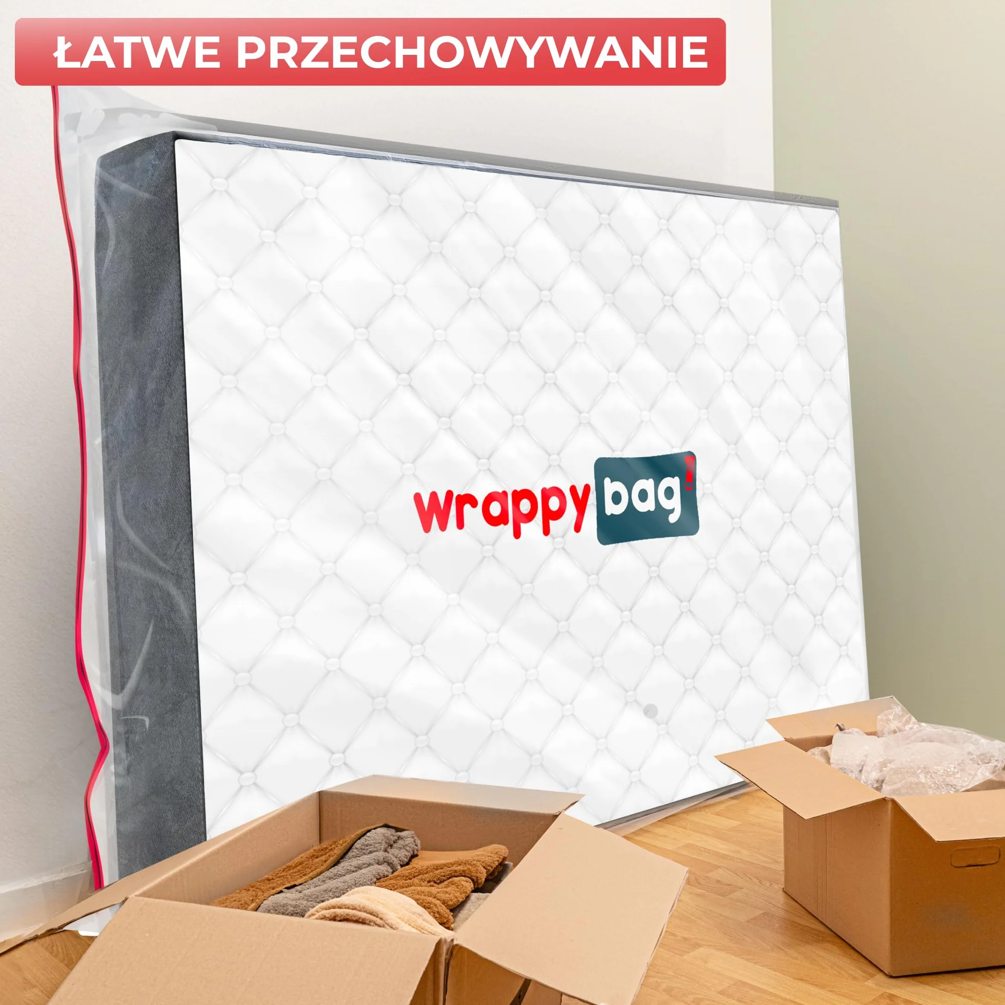 WRAPPYBAG – Plastikowy pokrowiec ochronny na materac – Wodoodporna i odporna na rozdarcie torba do przechowywania – do przenoszenia, przechowywania i transportu (160x200cm)