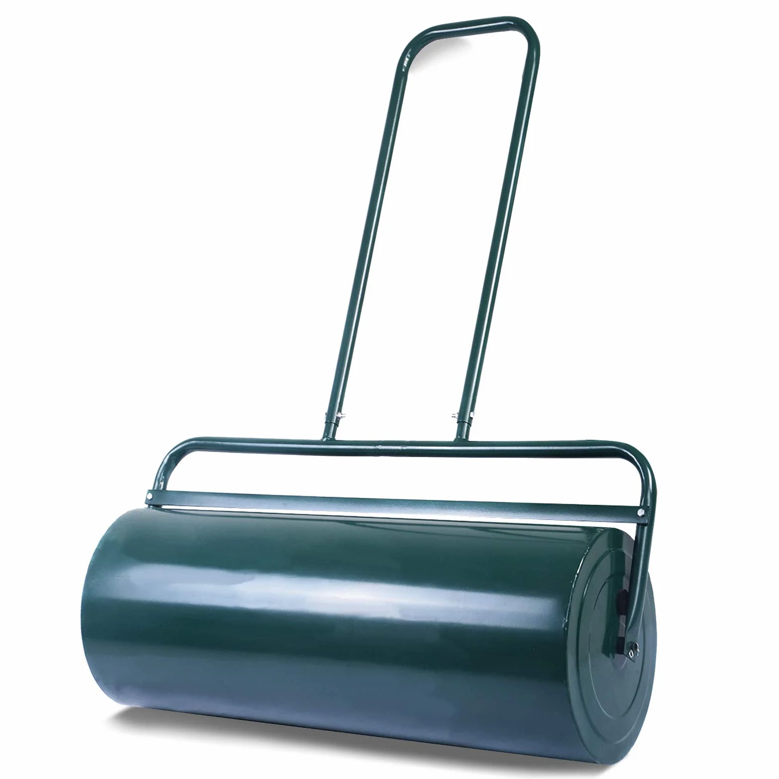 GOPLUS Walec do trawnika, 48 l/63 l, walec ogrodowy napełniany wodą i piaskiem, wałek do trawy z metalu, walec polny do ogrodu i parku (48 l, zielony)