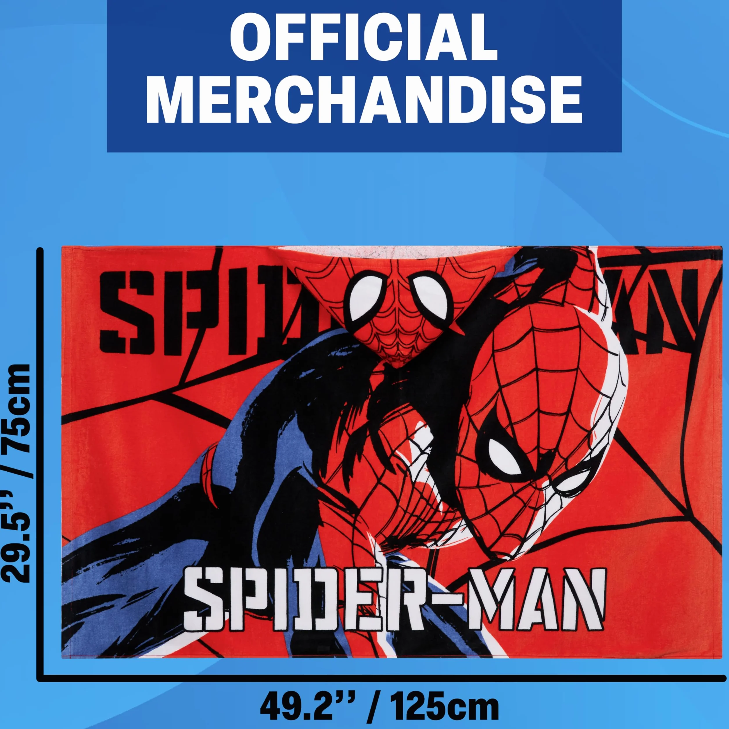 Marvel Spiderman ręcznik kąpielowy z kapturem dla dzieci, nastolatków, chłonny szlafrok, ponczo, ręcznik do pływania, kąpieli, pod prysznic, ręcznik plażowy niezbędne rzeczy na wakacje (czerwony
